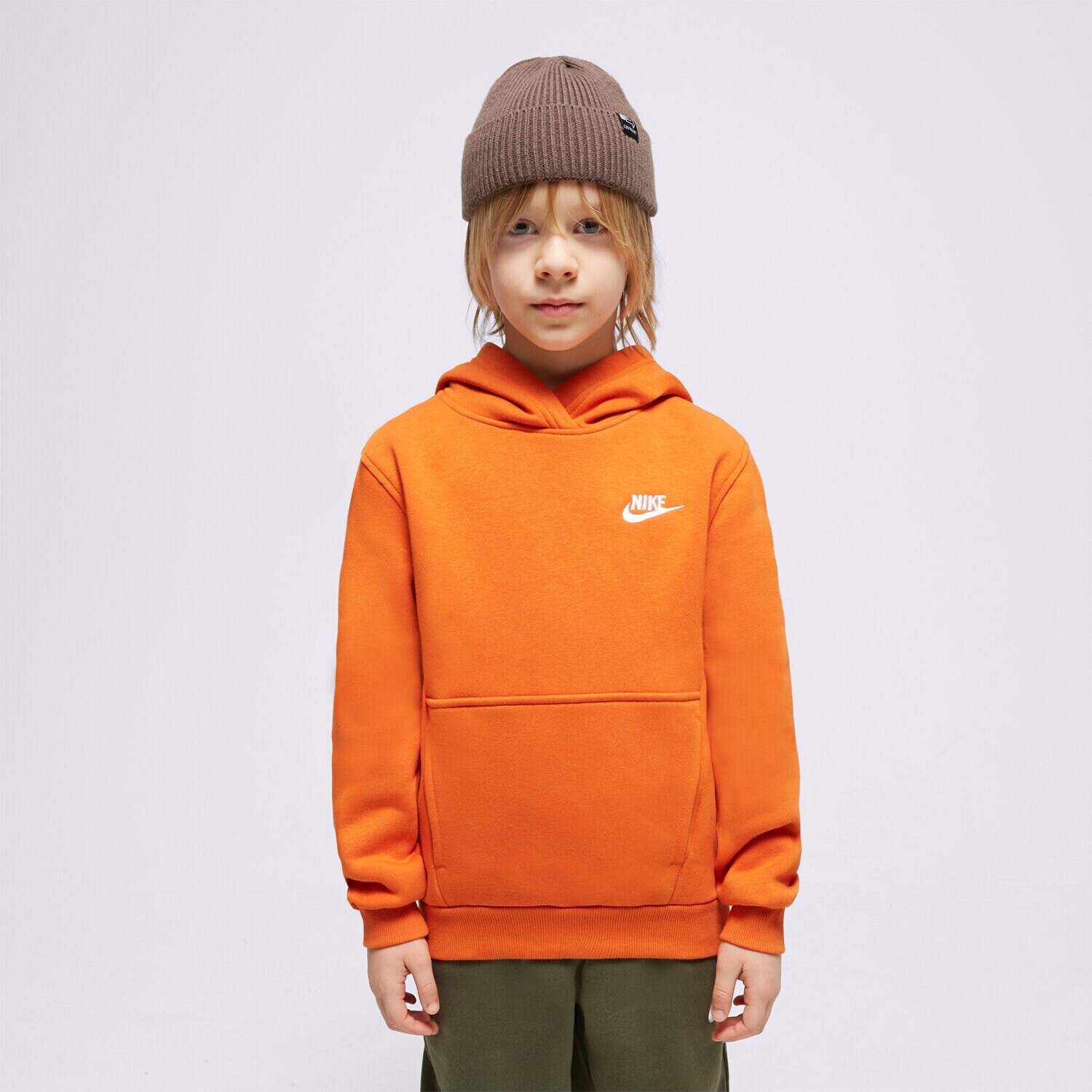 Otroški pulover NIKE JOPICA S KAPUCO K NSW CLUB FLC HDY LBR BOY FD3000-893 oranžna