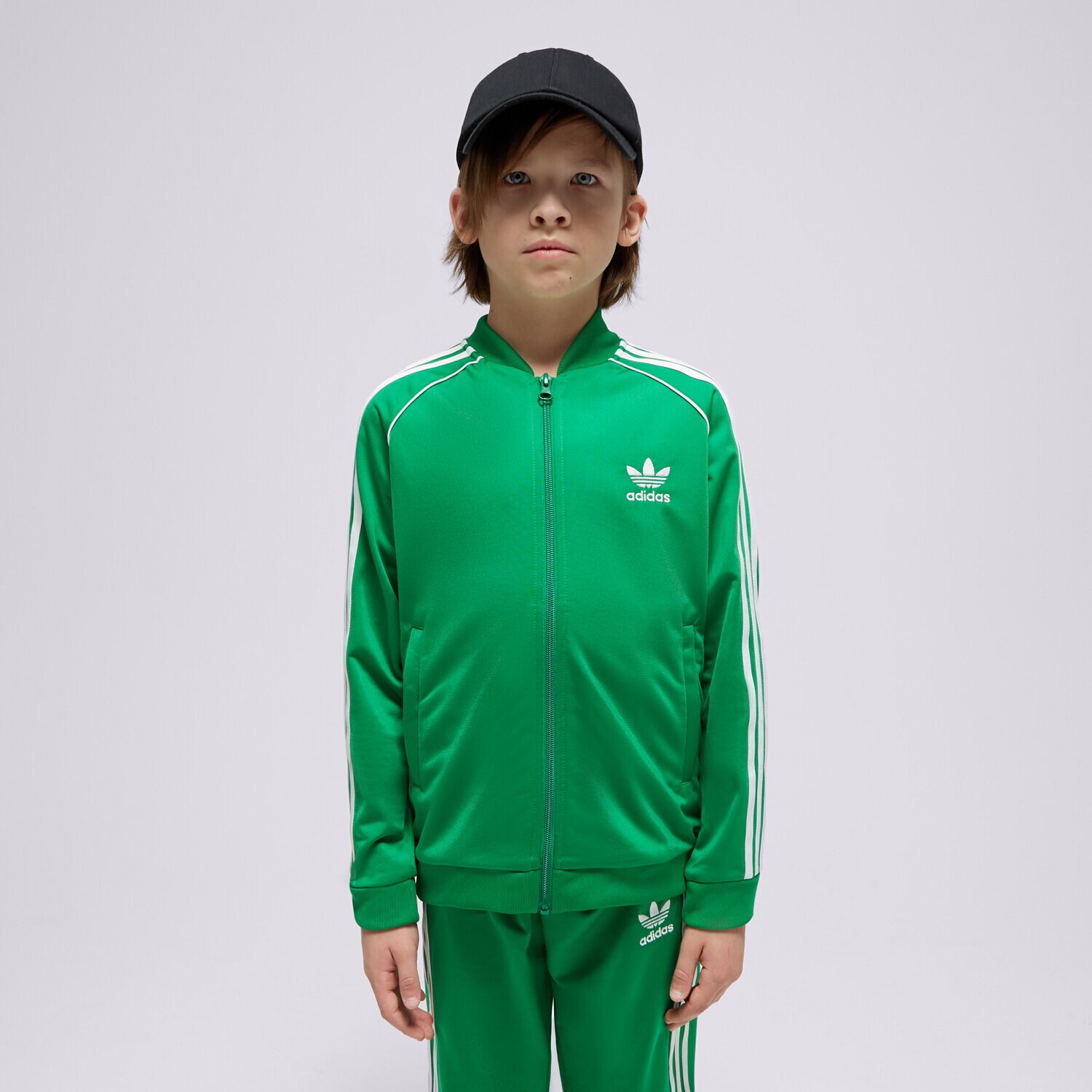 Otroški pulover ADIDAS JOPICA RAZPENJANA SST TRACK MAJICA BOY IN4744 zelena