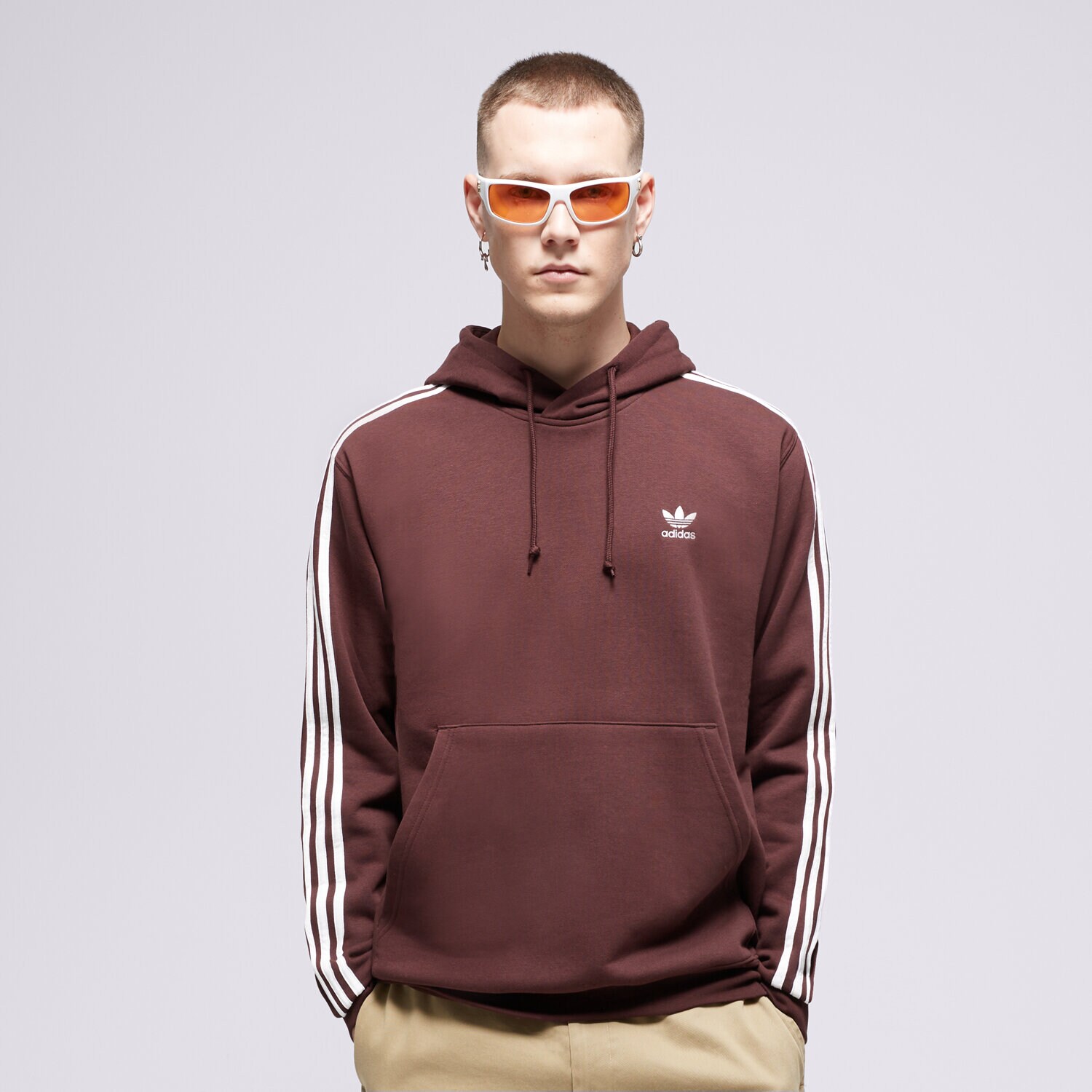 Moški pulover ADIDAS JOPICA S KAPUCO 3-STRIPES HOODY II5768 rjava
