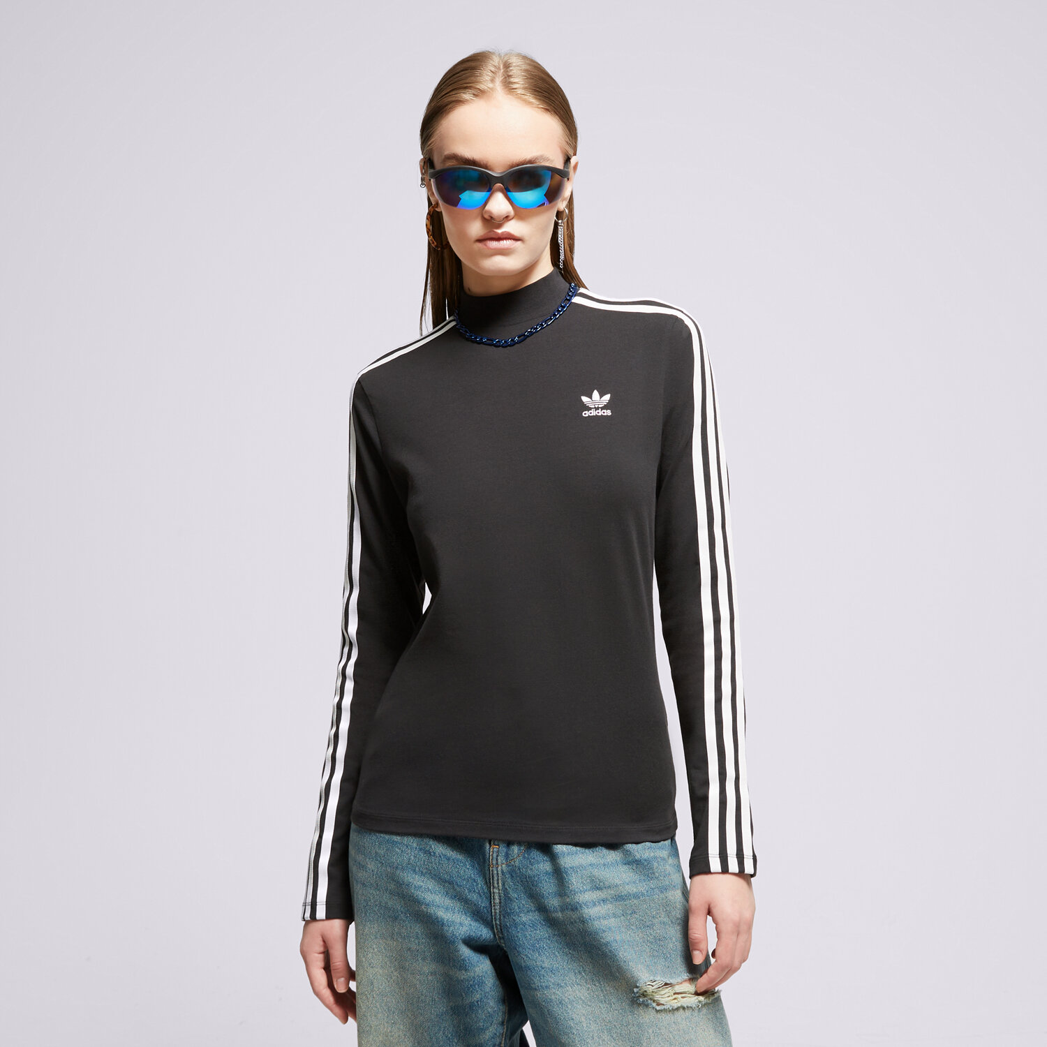 Ženska majica s kratkimi rokavi ADIDAS T SHIRT HIGHNECK LS II0757 črna