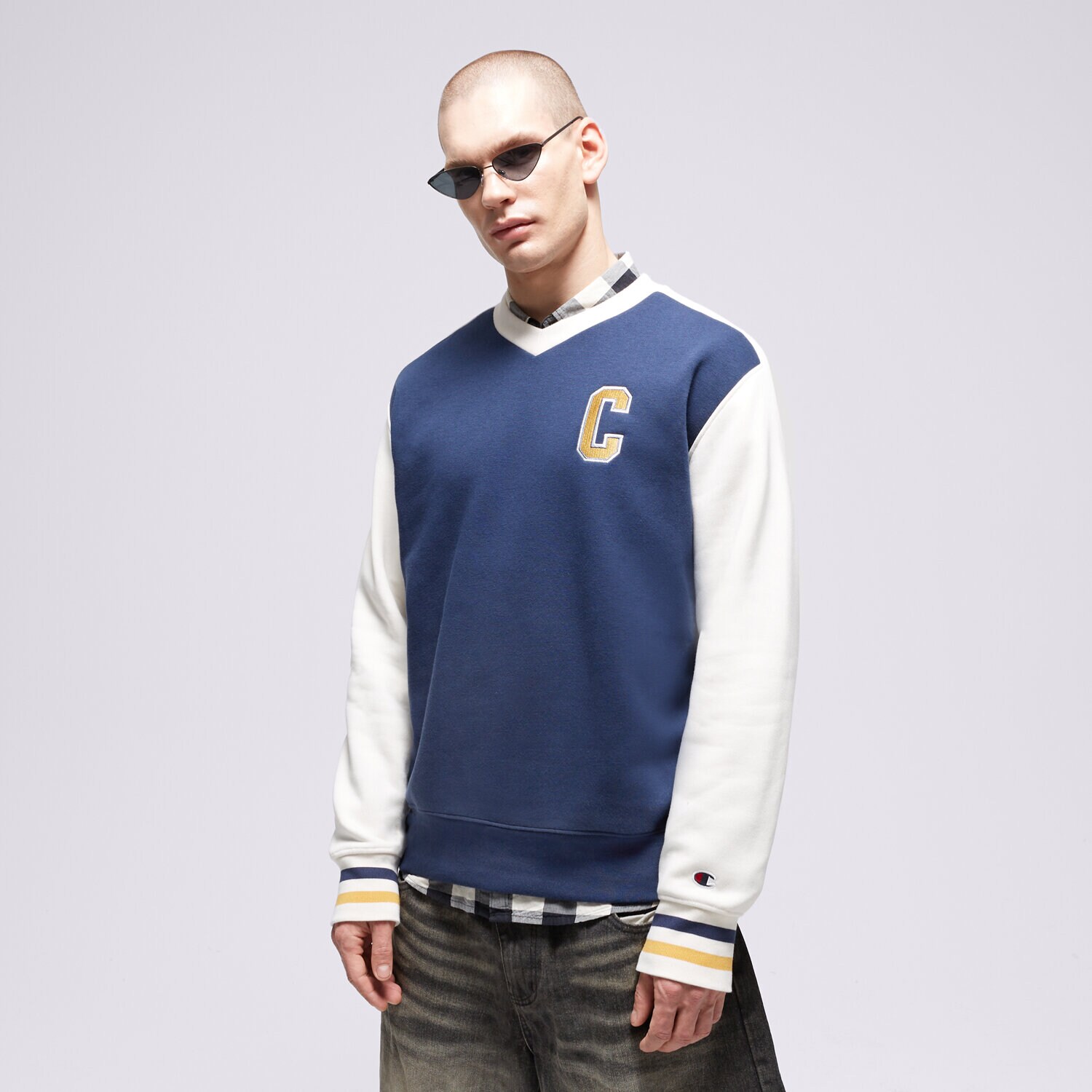 Moški pulover CHAMPION JOPICA V-NECK SWEATSHIRT 219176BS561 mornarsko modra