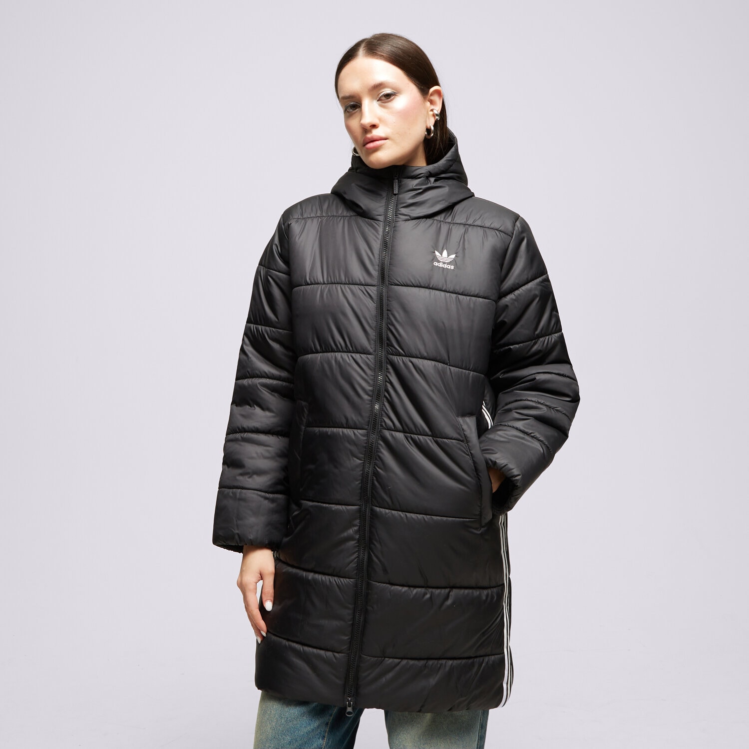 Ženska zimska jakna ADIDAS JAKNA ZIMSKA ADICOLOR LONG II8456 črna