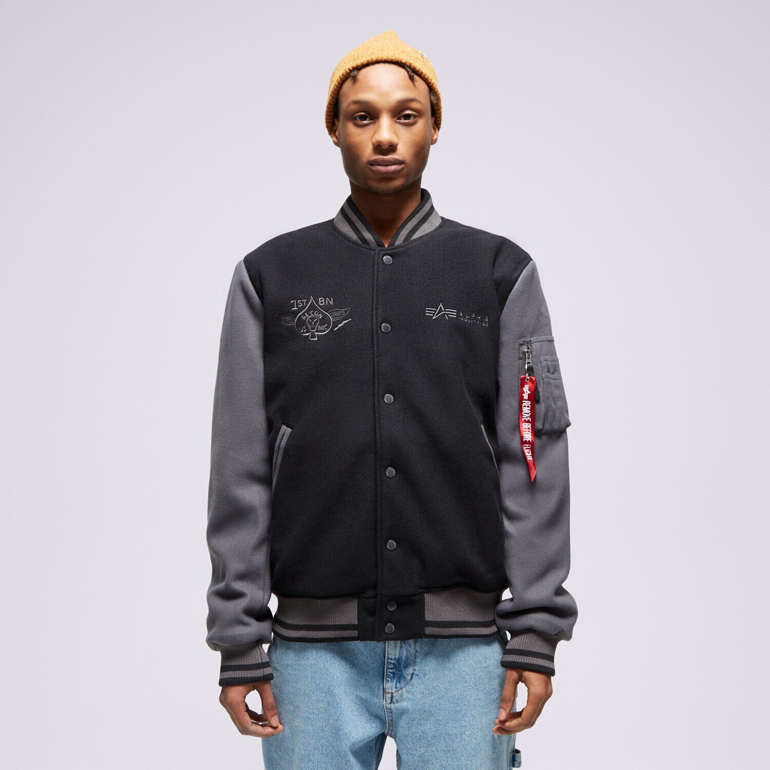 Moška zimska jakna ALPHA INDUSTRIES JAKNA VARSITY AIR FORCE  1381073 črna