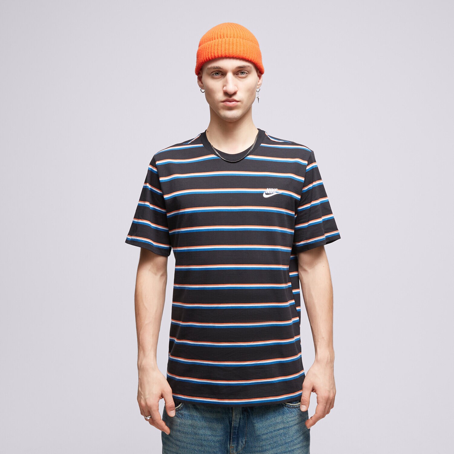 Moška majica s kratkimi rokavi NIKE T-SHIRT M NSW TEE CLUB STRIPE DZ2985-011 pisana