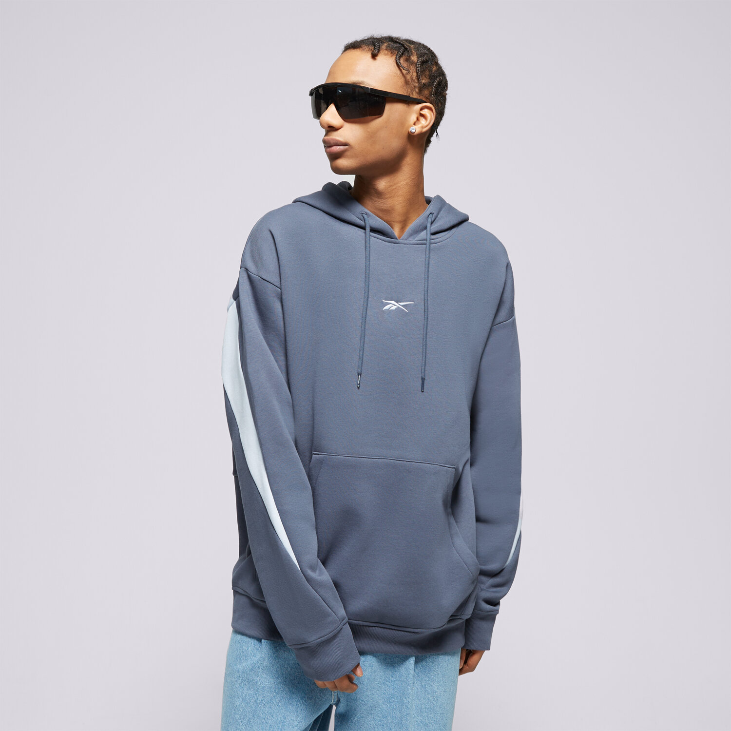 Moški pulover REEBOK JOPICA S KAPUCO CL BV HOODIE 100075819 mornarsko modra