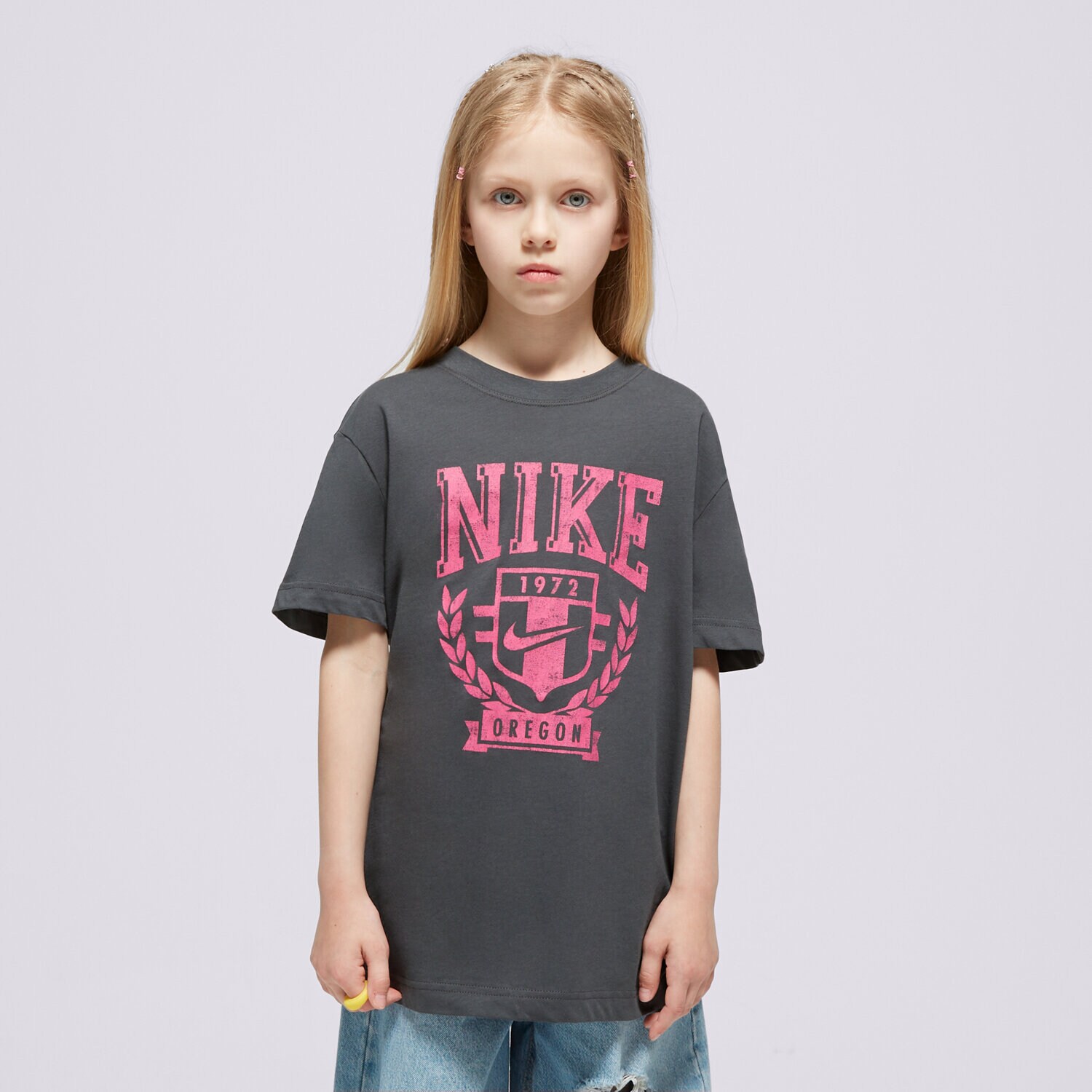 Otroška majica s kratkimi rokavi NIKE T-SHIRT G NSW TREND BF TEE GIRL FZ4724-060 siva