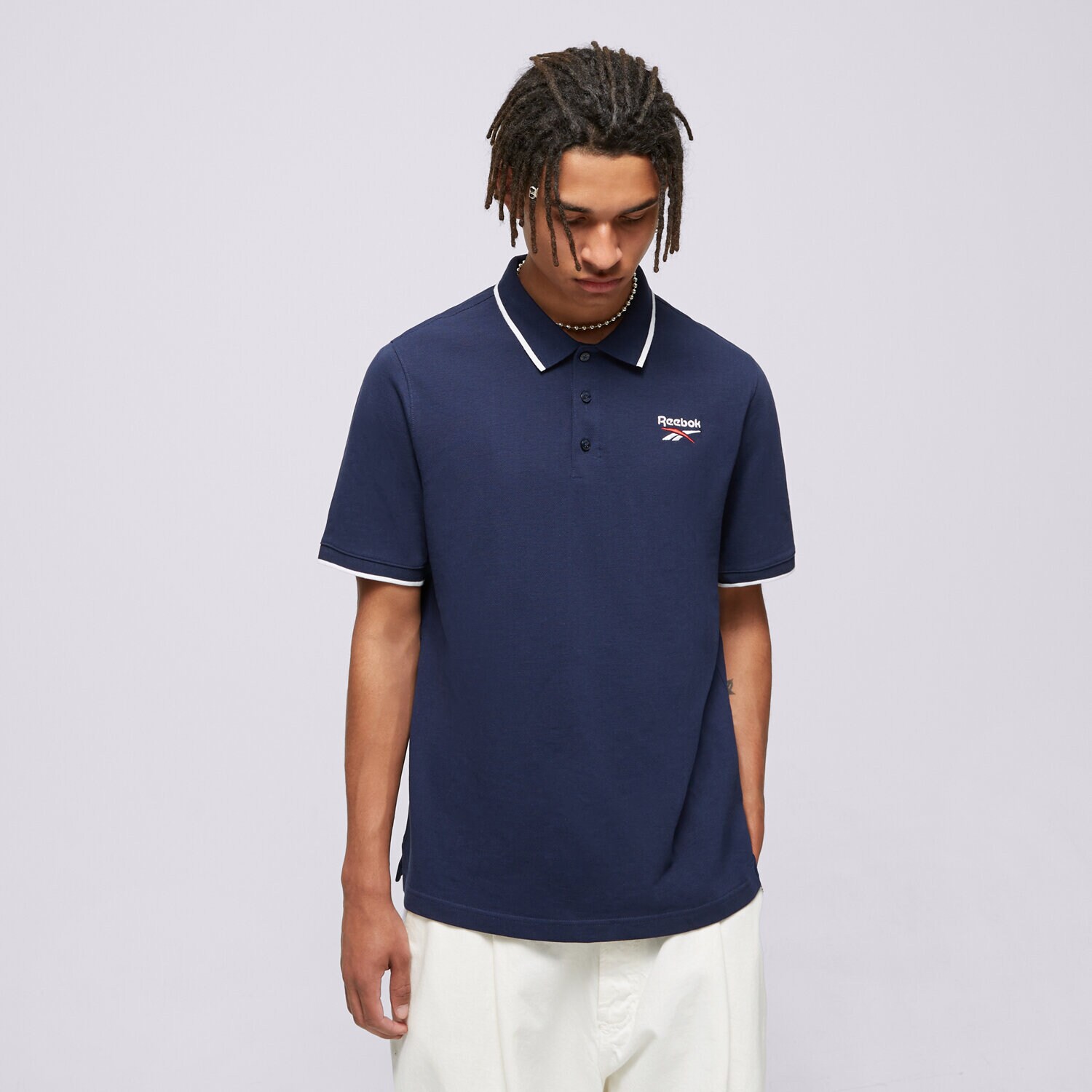 Moška majica s kratkimi rokavi REEBOK POLO REEBOK IDENTITY SMALL LOGO POLO 100073032 mornarsko modra