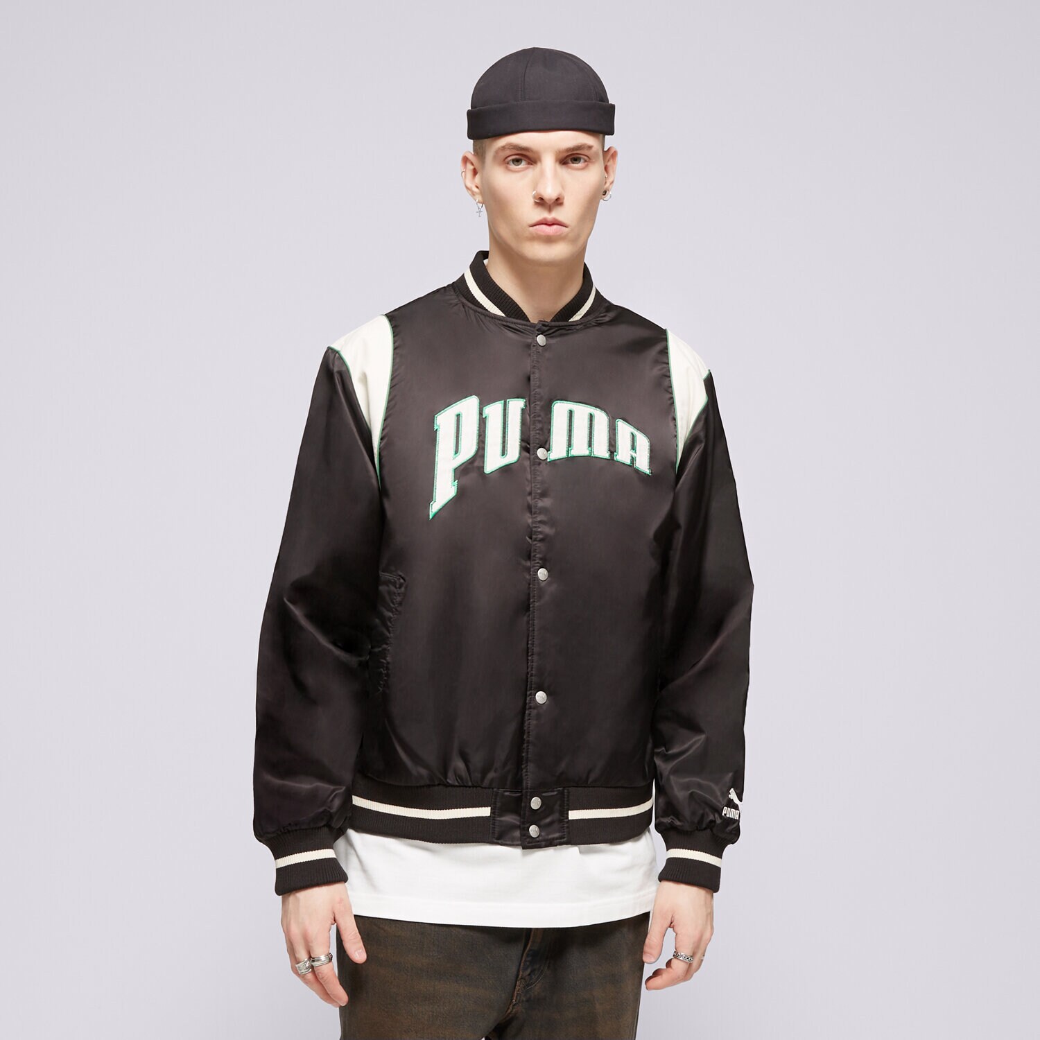 Moška jakna za prehodni čas PUMA JAKNA PUMA TEAM VARSITY JACKET 62369101 črna