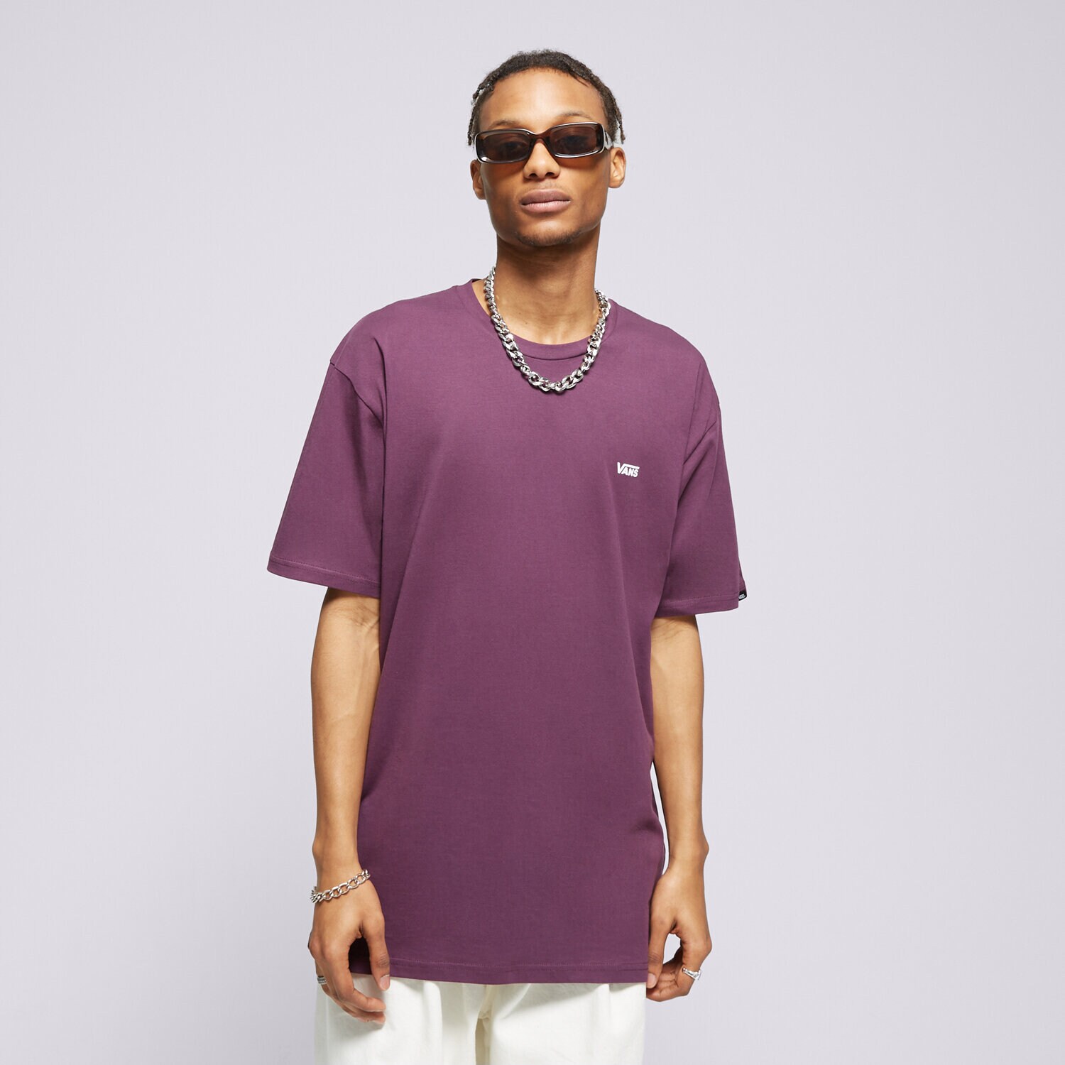 Moška majica s kratkimi rokavi VANS T-SHIRT LEFT CHEST BLACKBERRY WINE VN0A3CZECHJ1 vijolična