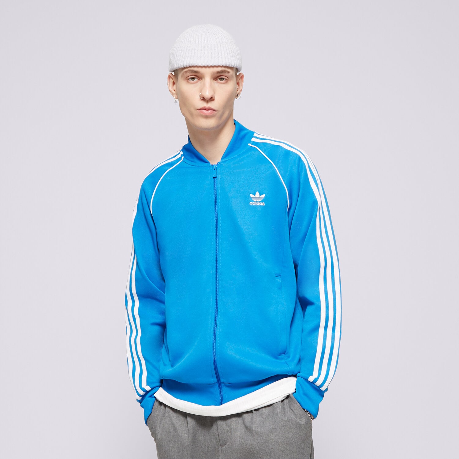 Moški pulover ADIDAS JOPICA RAZPENJANA SSTAR TT BLUE IL2493 modra