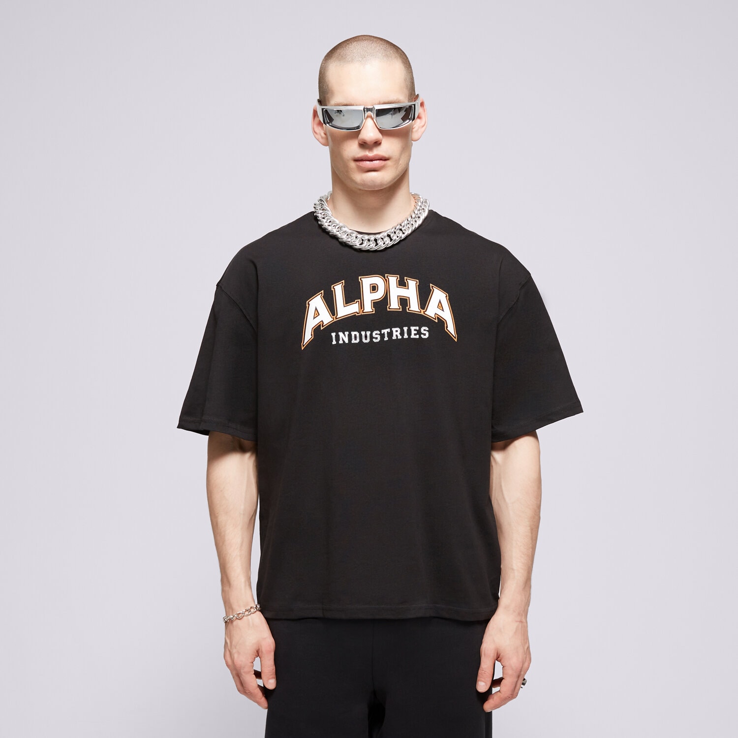 Moška majica s kratkimi rokavi ALPHA INDUSTRIES T-SHIRT COLLEGE T 14650103 črna