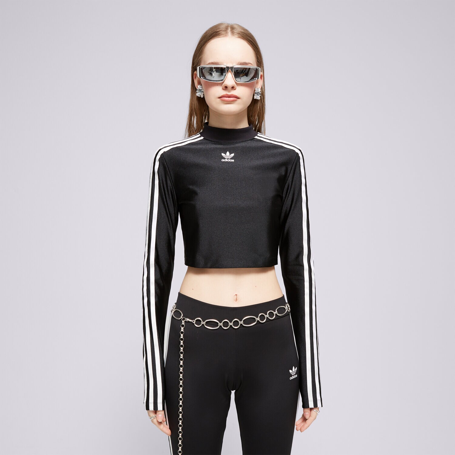 Ženska majica s kratkimi rokavi ADIDAS MAJICA 3 S CROPPED LS IU2428 črna