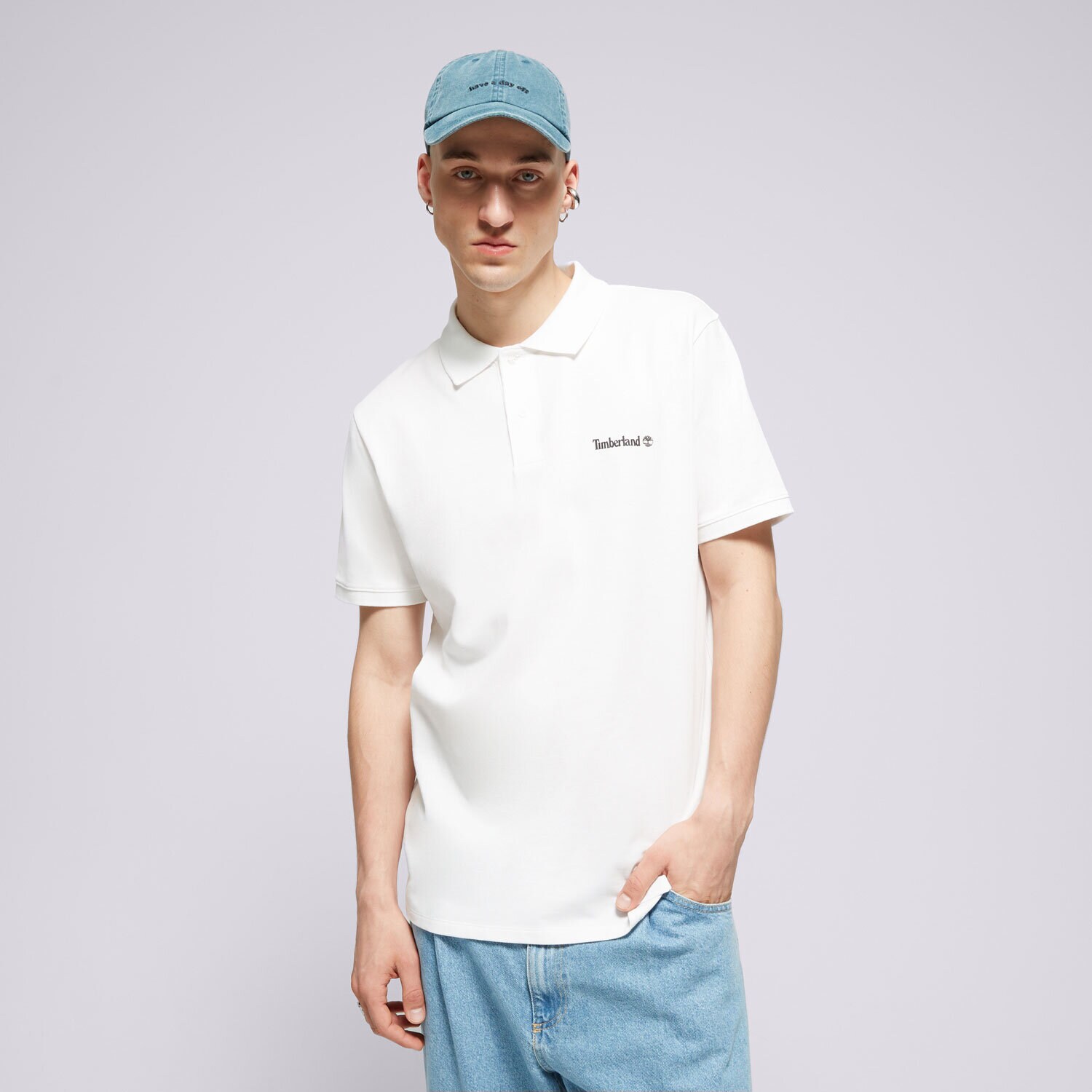 Moška majica s kratkimi rokavi TIMBERLAND POLO SMALL LOGO PRINT POLO TB0A5QQ61001 bela