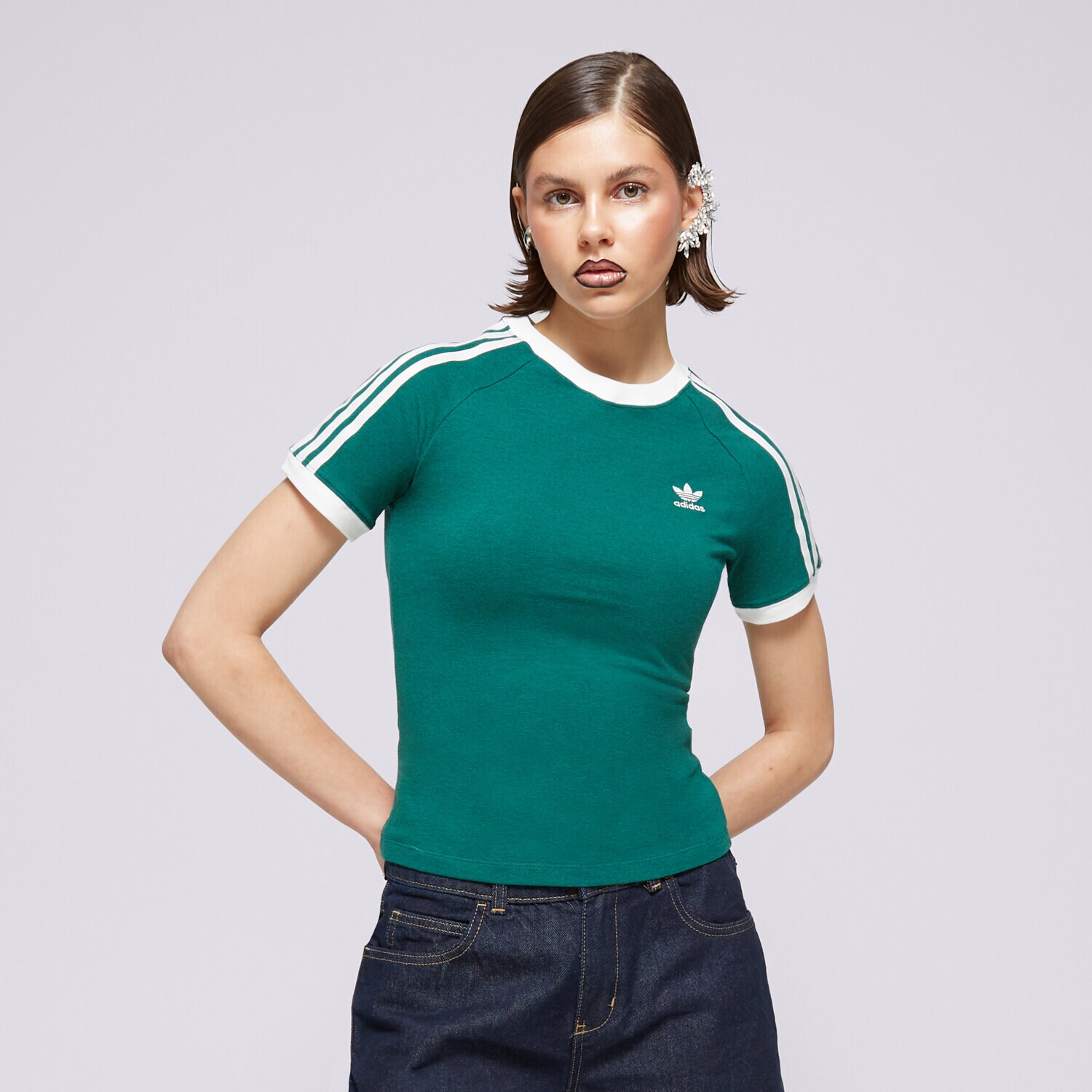 Ženska majica s kratkimi rokavi ADIDAS T-SHIRT 3 S RGLN TEE IR8110 zelena