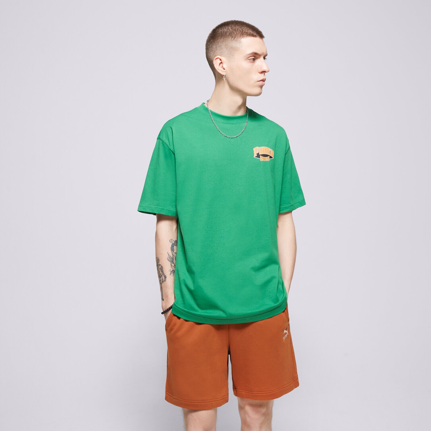 Moška majica s kratkimi rokavi PUMA T-SHIRT PUMA TEAM FOR THE FANBASE GRAPHIC TEE 62439586 zelena