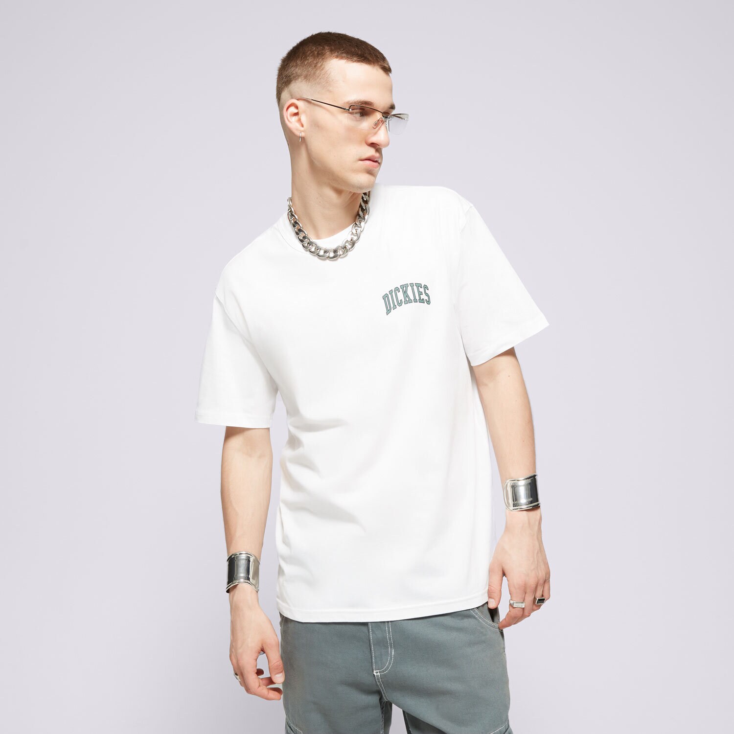 Moška majica s kratkimi rokavi DICKIES T-SHIRT AITKIN CHEST TEE SS DK0A4Y8OJ401 bela