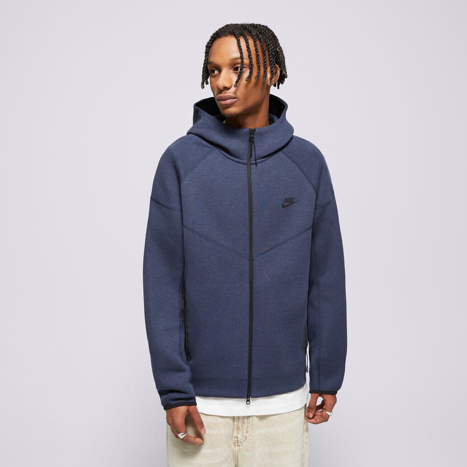 Moški pulover NIKE JOPICA S KAPUCO M NK TCH FLC FZ WR HOODIE FB7921-473 mornarsko modra