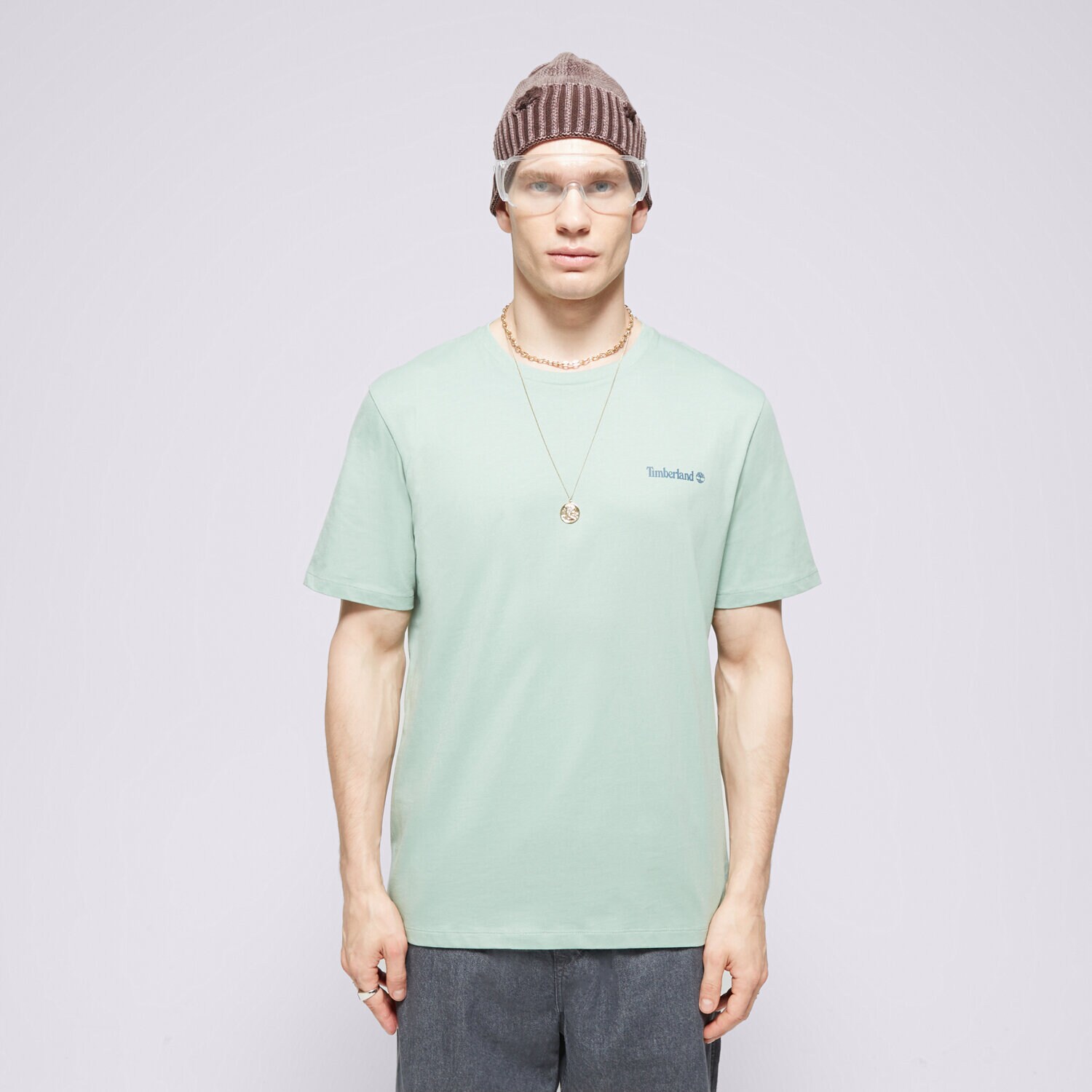 Moška majica s kratkimi rokavi TIMBERLAND T-SHIRT SMALL LOGO PRINT TEE TB0A5QQTEW01 zelena