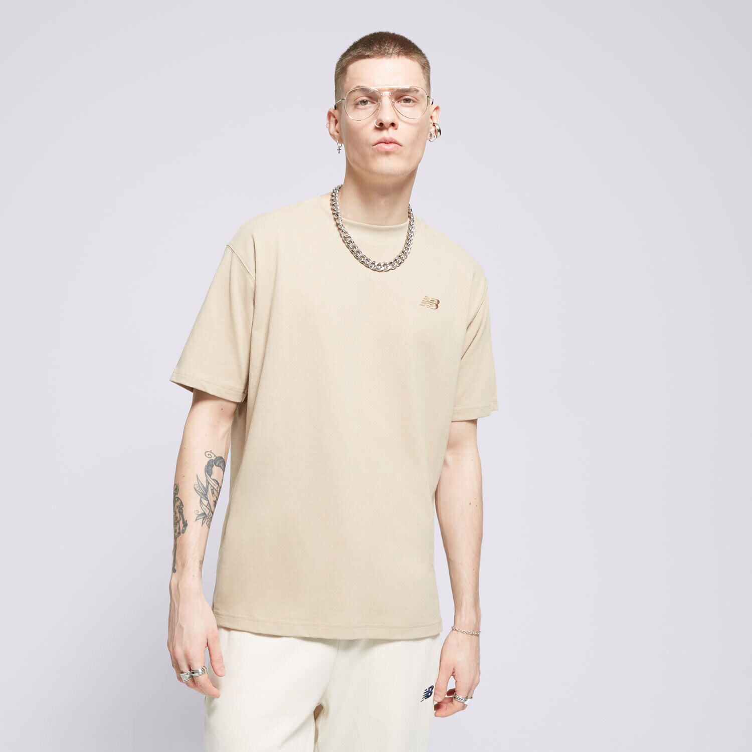 Moška majica s kratkimi rokavi NEW BALANCE T-SHIRT ATHLETICS JERSEY TEE MT41533SOT bež