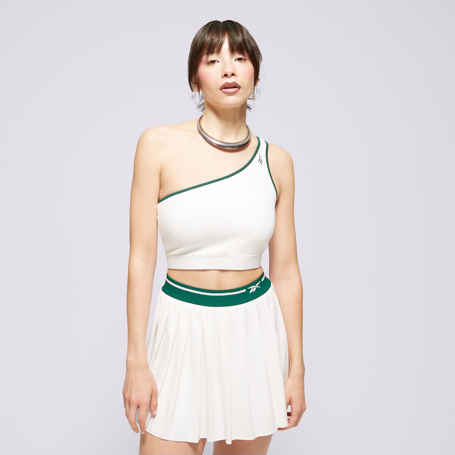 Ženska majica s kratkimi rokavi REEBOK BRA CL Q2 CS ASYM BRALETTE 100075524 bela