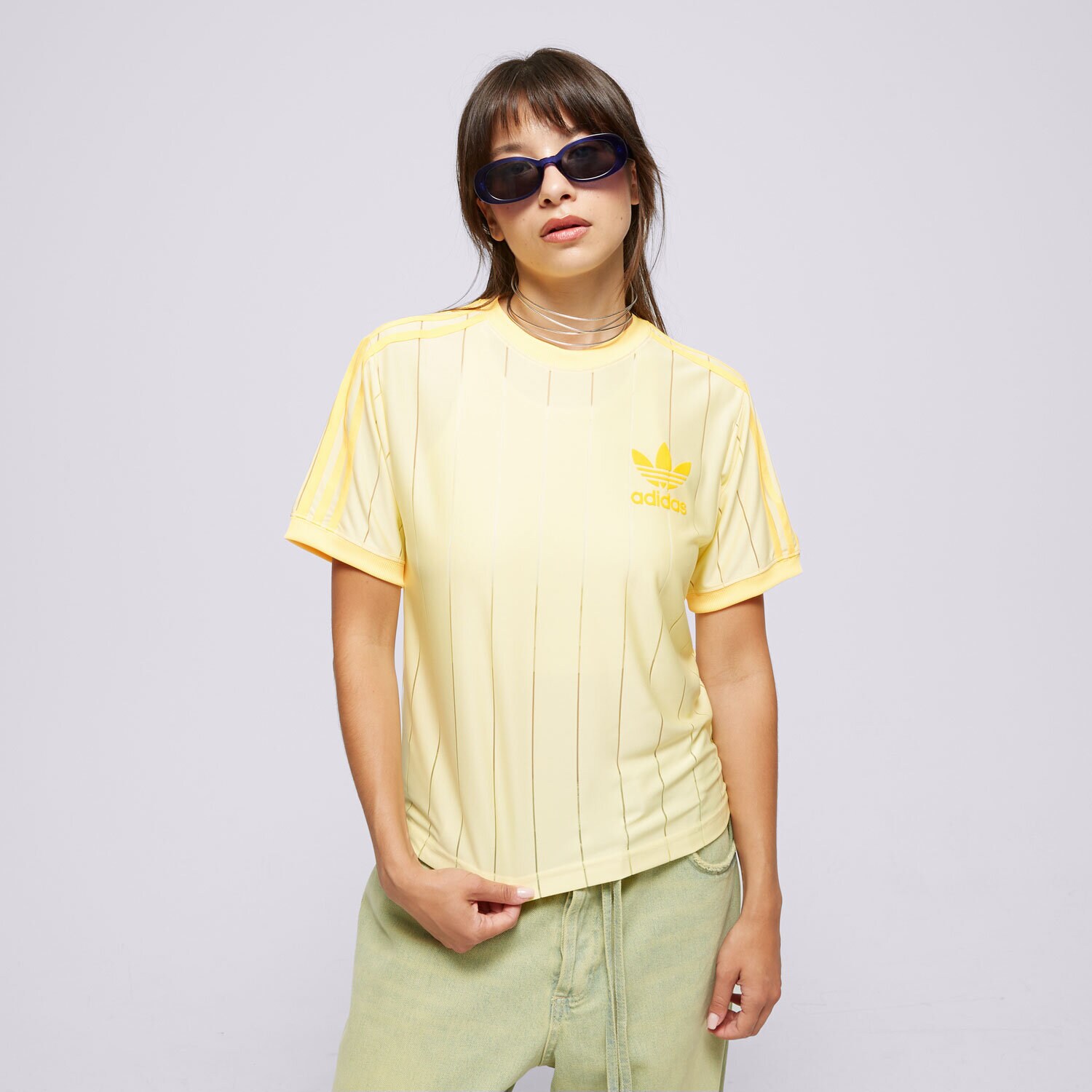 Ženska majica s kratkimi rokavi ADIDAS T-SHIRT 3 STRIPE TEE IT9869 rumena