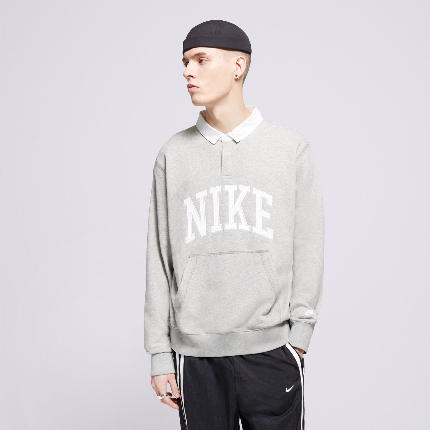 Moški pulover NIKE JOPICA M NK CLUB HBR FT LS POLO FN3112-063 siva
