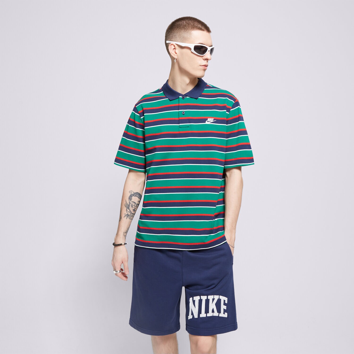 Moška majica s kratkimi rokavi NIKE POLO M NK CLUB STRIPE POLO FN3896-410 pisana