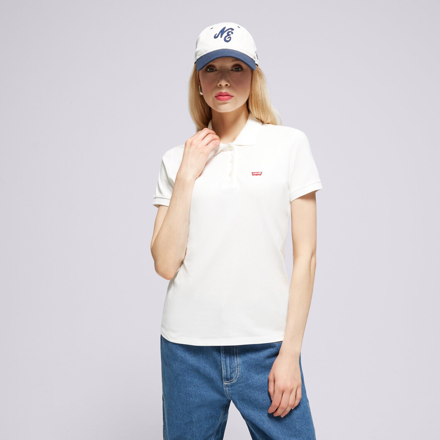 Ženska majica s kratkimi rokavi LEVI'S POLO SLIM POLO NEUTRALS 52599-0000 bela