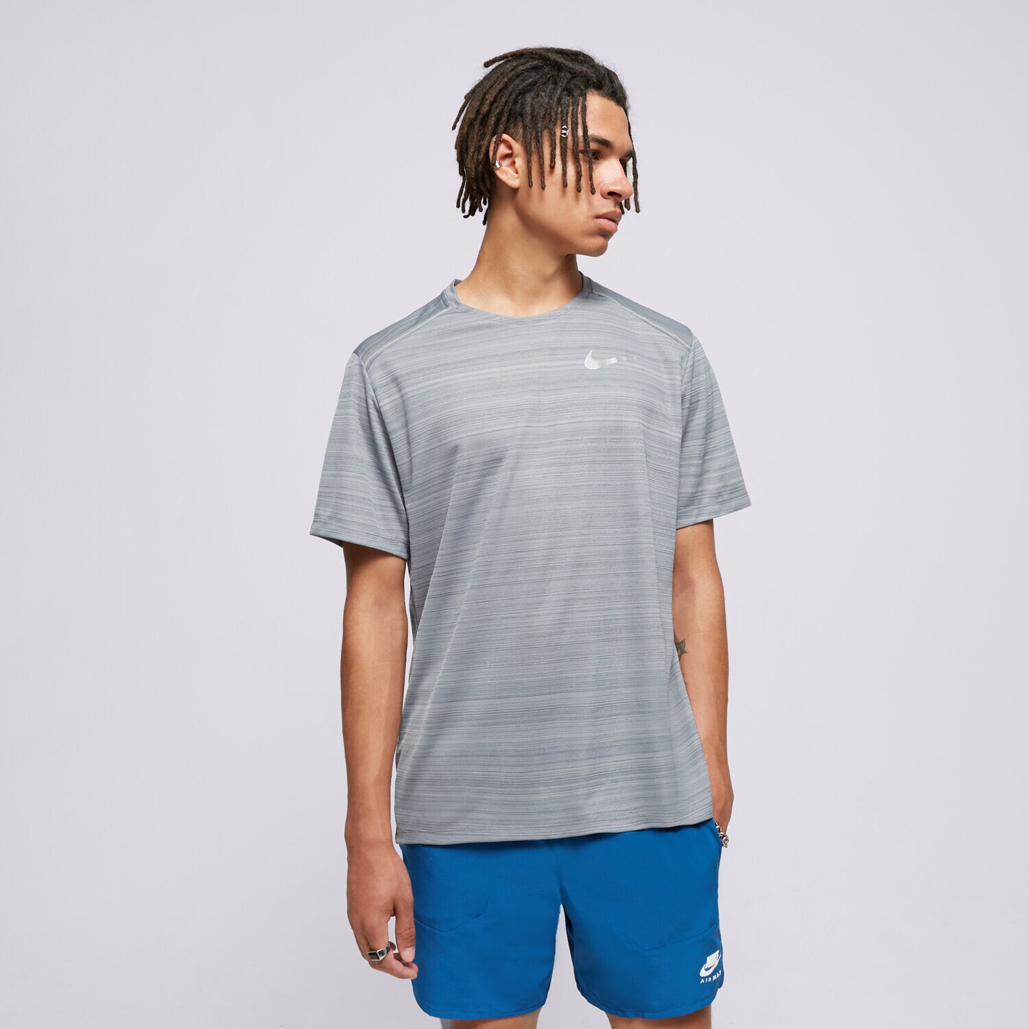 Moška majica s kratkimi rokavi NIKE T-SHIRT M NK DF MILER SS RUNNING FZ4782-084 siva