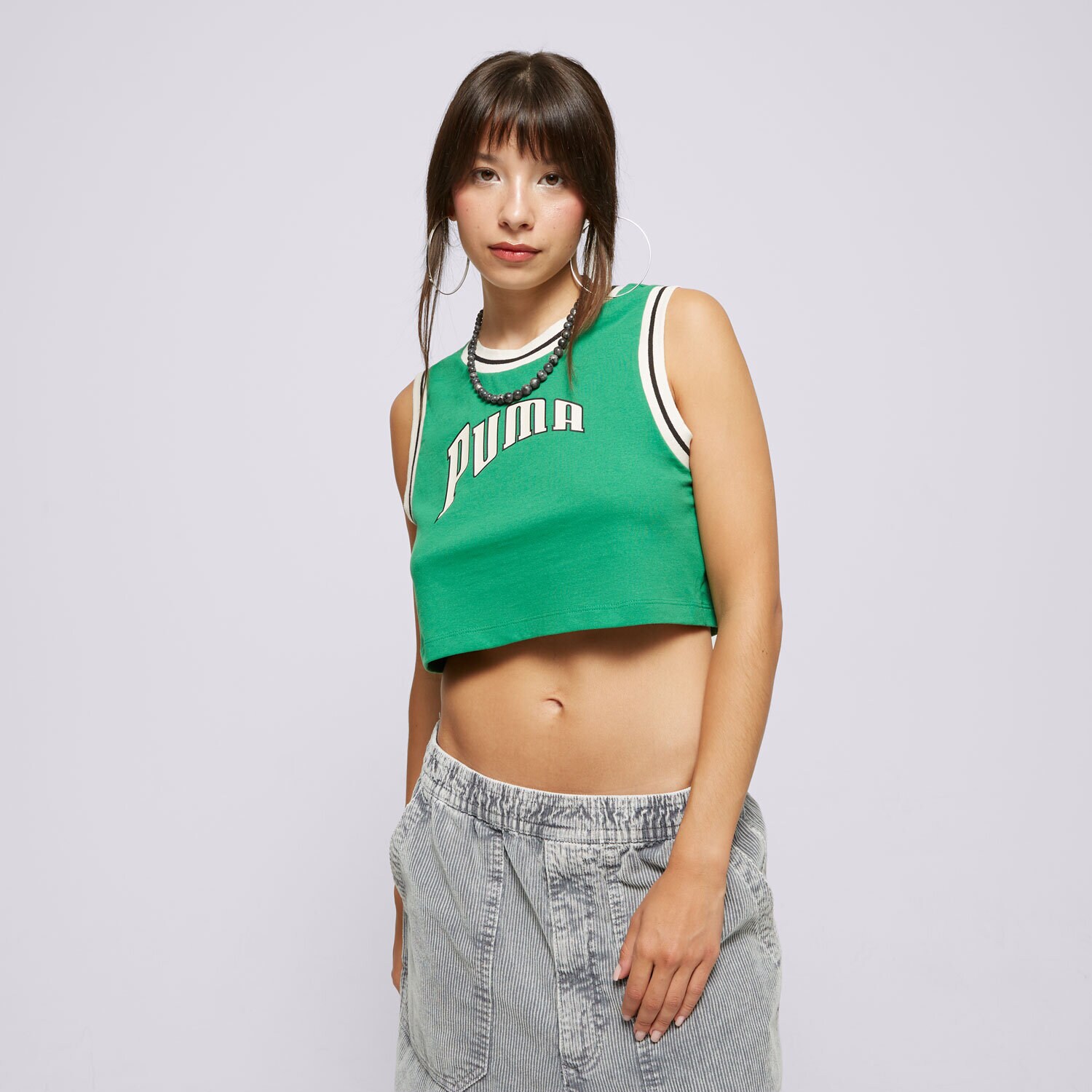 Ženska majica s kratkimi rokavi PUMA T-SHIRT GRAPHIC CROPPED 62502486 zelena