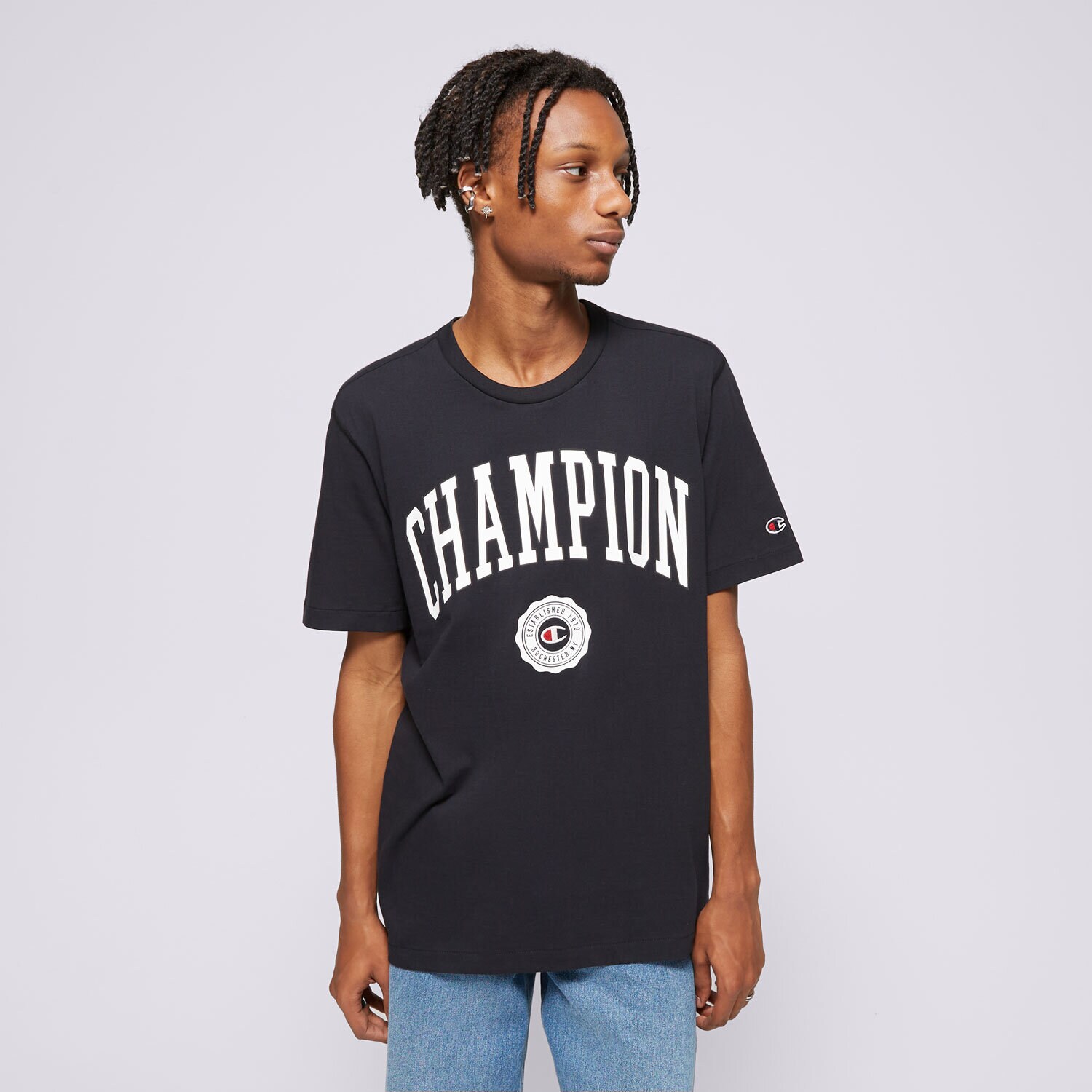 Moška majica s kratkimi rokavi CHAMPION T-SHIRT CREWNECK 219852KK001 črna