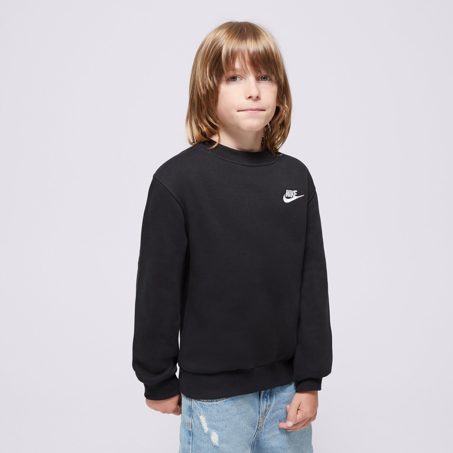 Otroški pulover NIKE JOPICA K NSW CLUB FLC CREW LS LBR BOY FD3006-010 črna