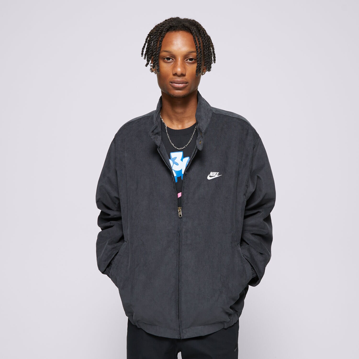 Moška jakna za prehodni čas NIKE JAKNA PREHODNA M NK CLUB HARRINGTON CRDRY FZ0631-010 črna