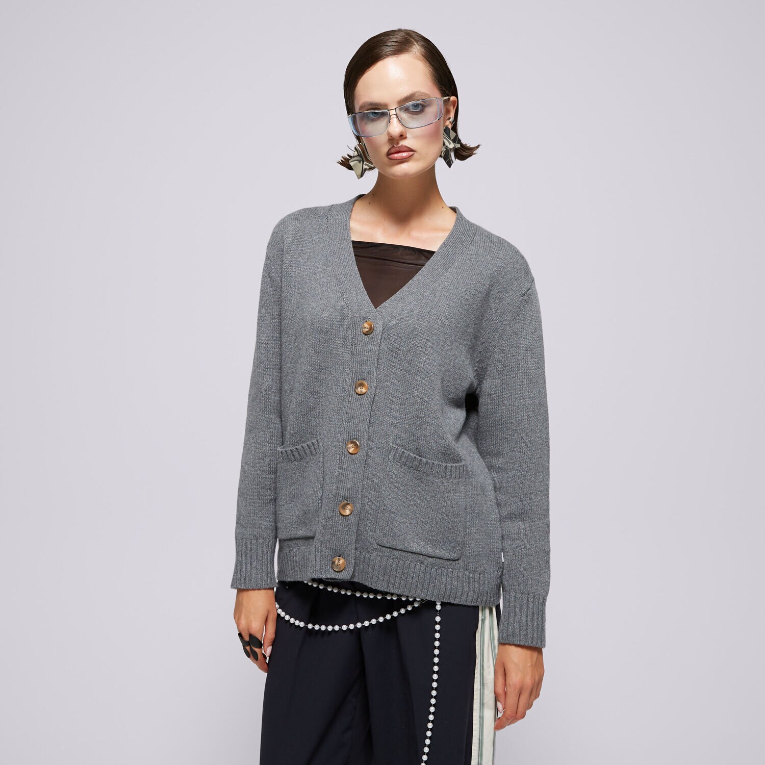 Ženski pulover LEVI'S PULOVER BOYFRIEND POCKET CARDI GREYS 000O0-0002 siva
