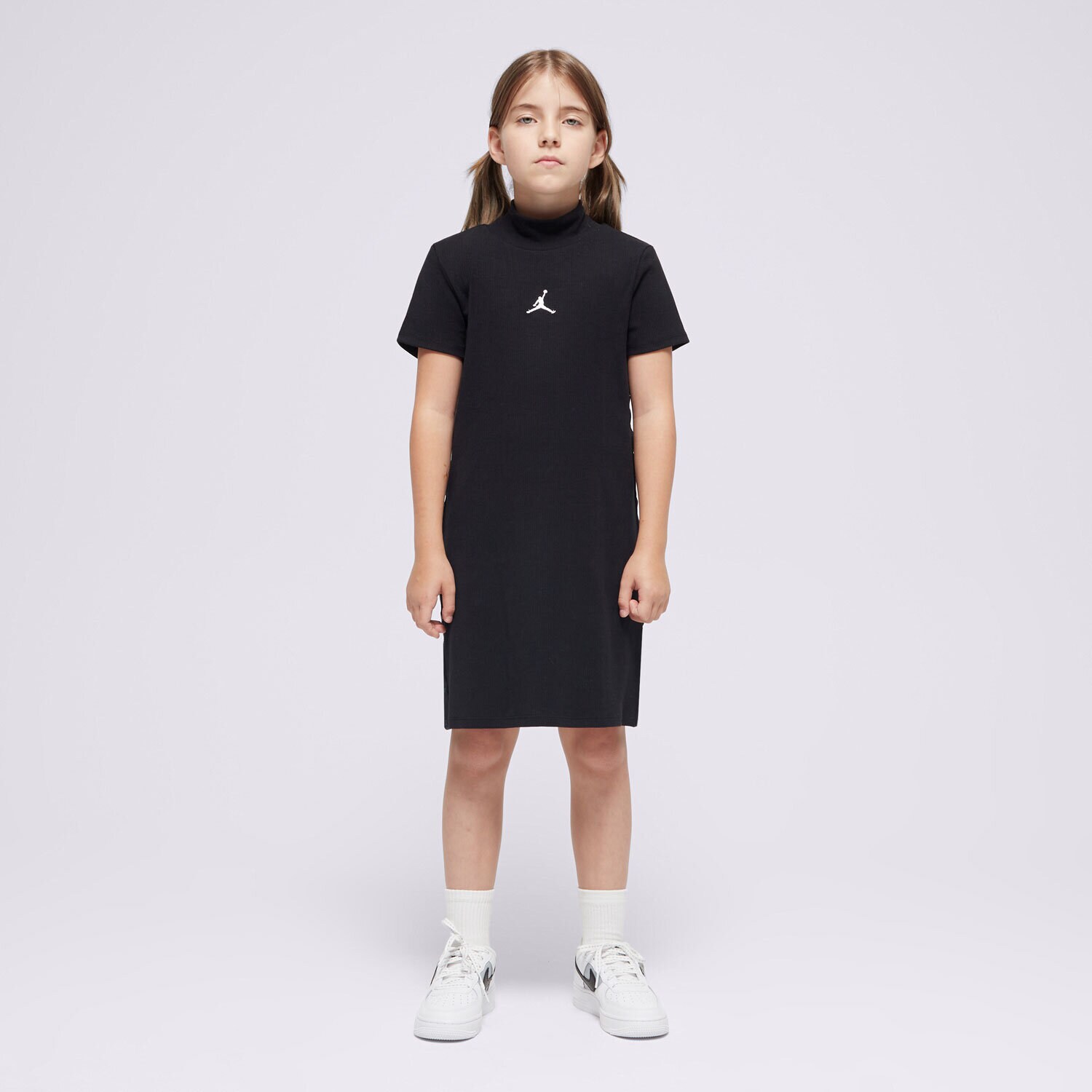 Otroški kratke hlače in obleke JORDAN OBLEKA JDG JUMPMAN RIBBED TAPING TRENIRKA GIRL 45D380-023 črna