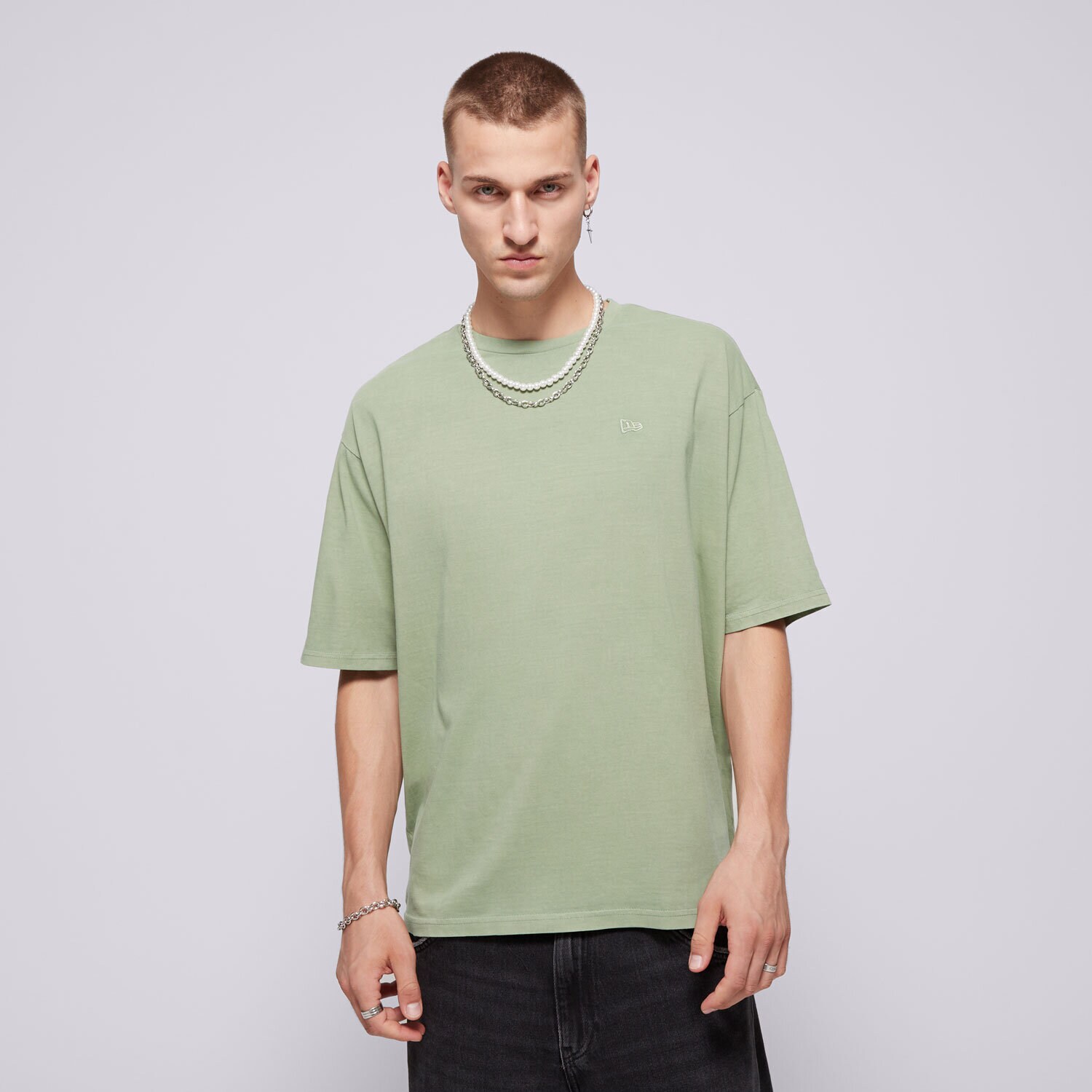 Moška majica s kratkimi rokavi NEW ERA T-SHIRT NE WASHED OS NONE 60502674 zelena
