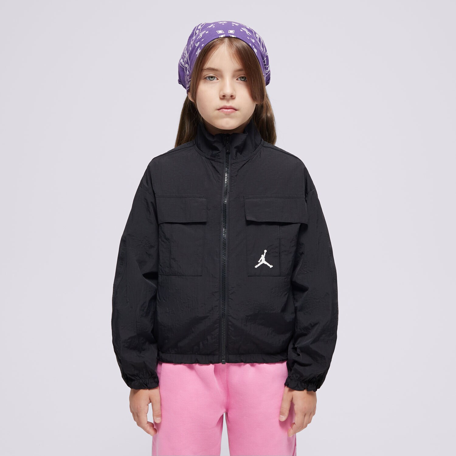 Otroški pulover JORDAN JAKNA ZIMSKA JDG JUMPMAN WOVEN TAPIN GIRL 45D345-023 črna