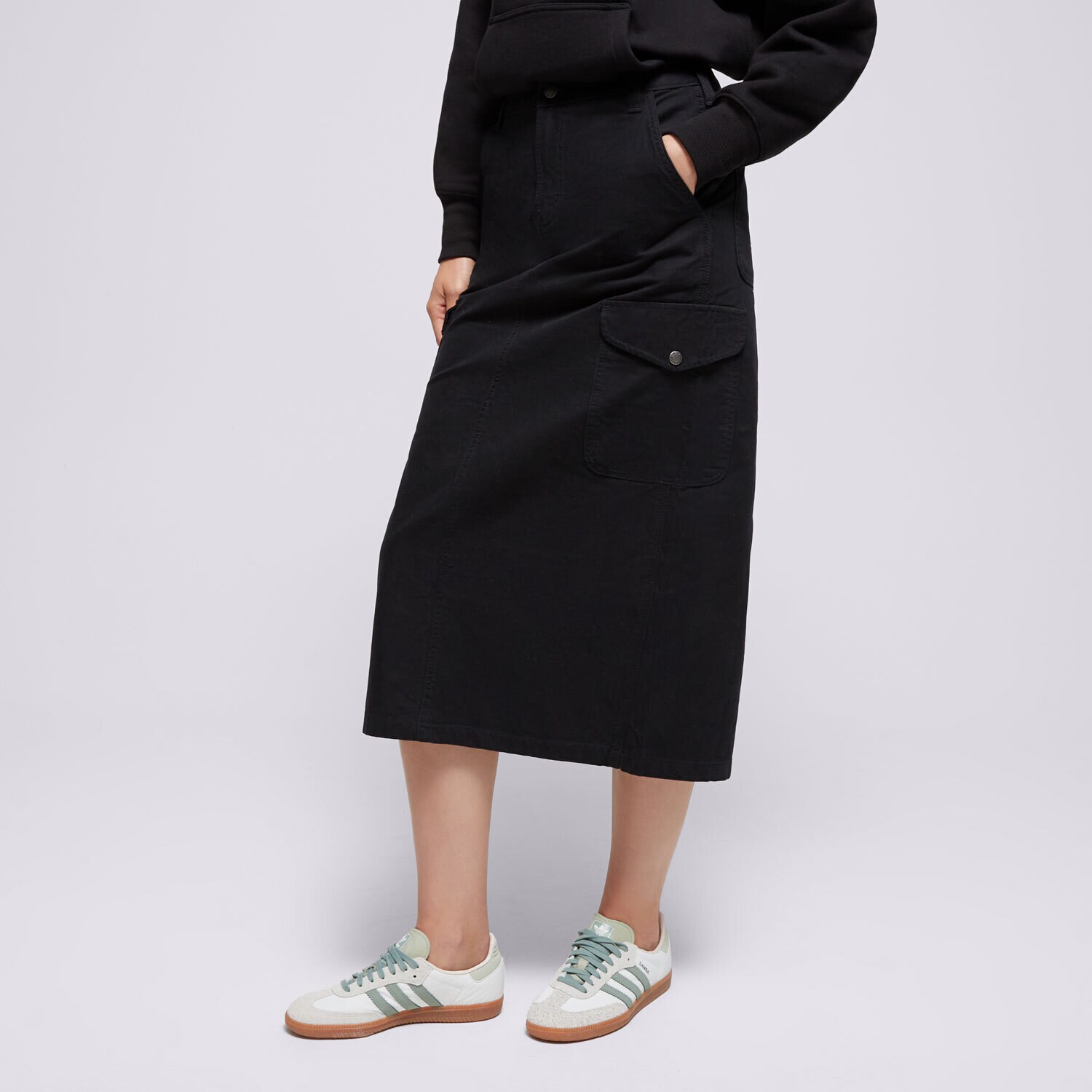 Ženska obleka DICKIES KRILO DUCK CANVAS CARGO SKIRT W DK0A4Z2RBLK1 črna