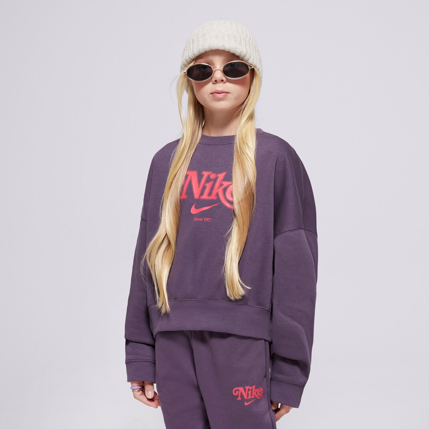 Otroški pulover NIKE JOPICA G NSW TREND FLC CRP CREW GIRL HM0531-573 mornarsko modra
