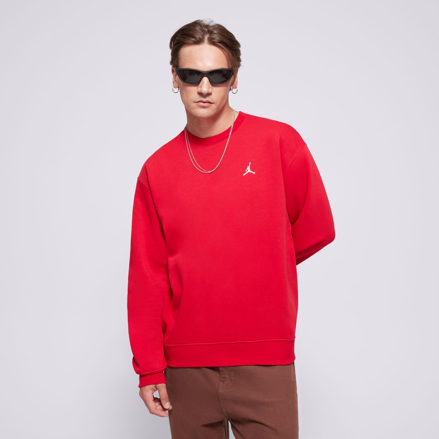 Moški pulover JOPICA M JORDAN BRKLN FLC CREW  FV7293-687 rdeča