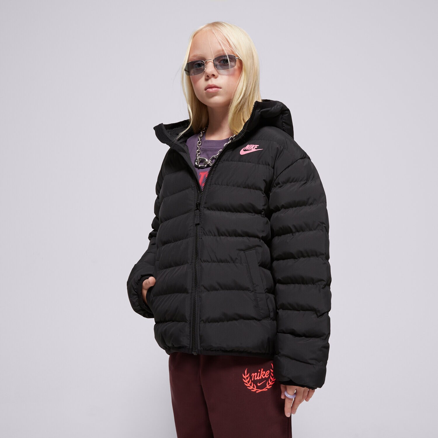Otroški pulover NIKE JAKNA ZIMSKA K NSW LOW SYNFL JKT ADP GIRL FD2845-013 črna
