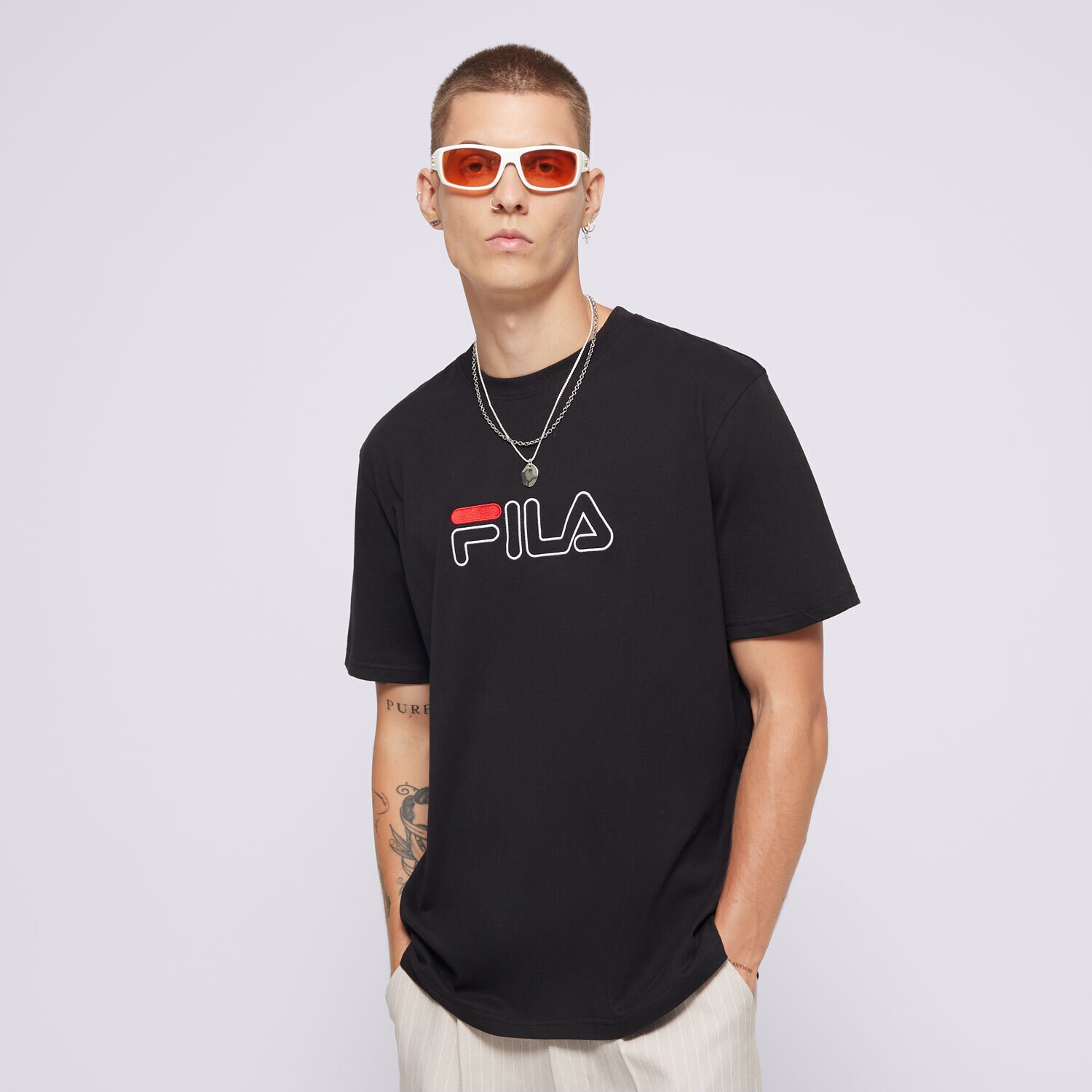 Moška majica s kratkimi rokavi FILA T-SHIRT FILA ACE BLK FW23JDM001ACEBLK črna