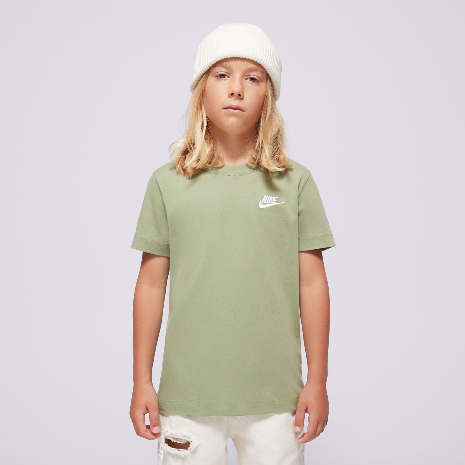 Otroška majica s kratkimi rokavi NIKE T-SHIRT K NSW TEE EMB FUTURA LBR BOY FZ5177-386 kaki