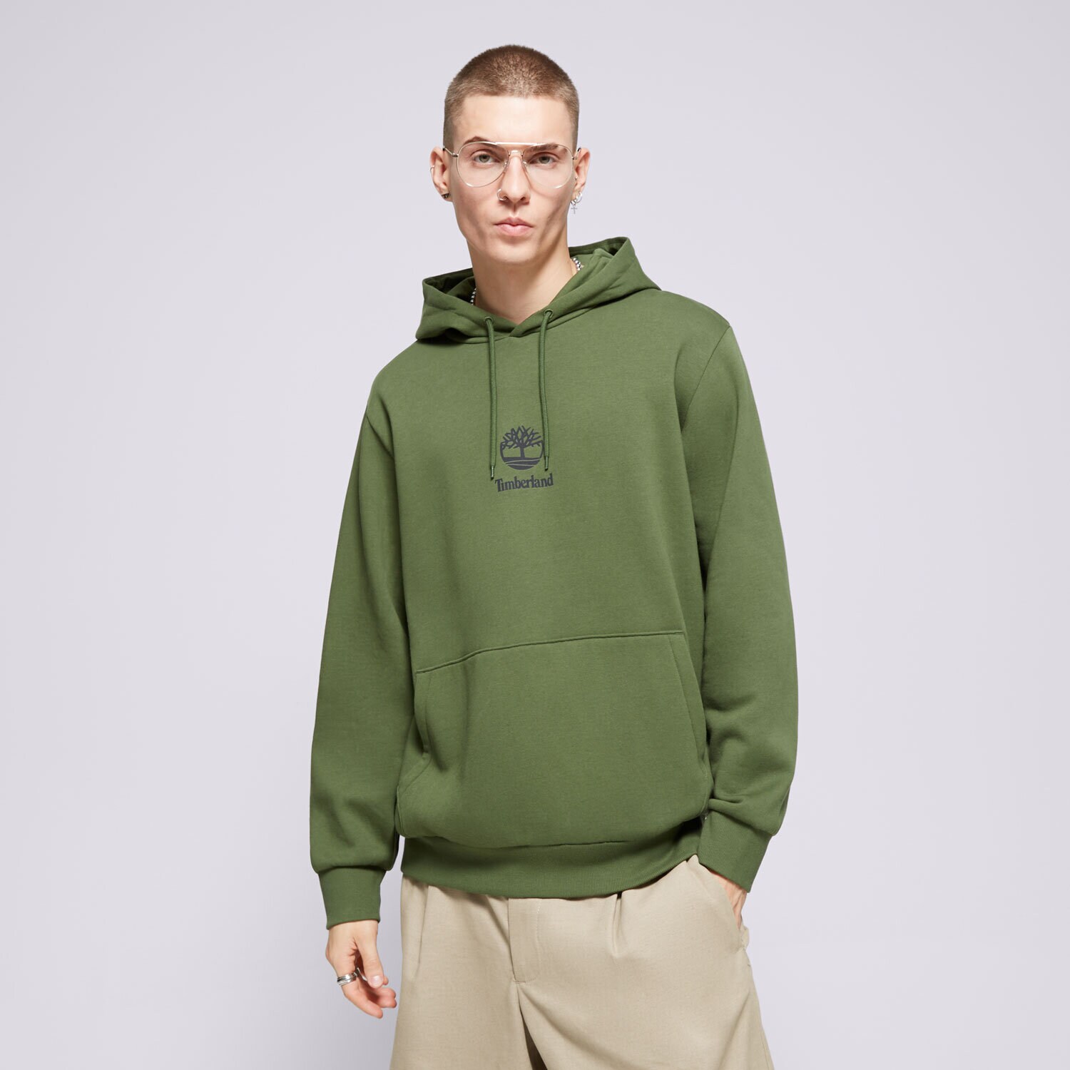 Moški pulover TIMBERLAND JOPICA S KAPUCO NEW SMALL LOGO PRINT TB0A6WZAEIN1 kaki