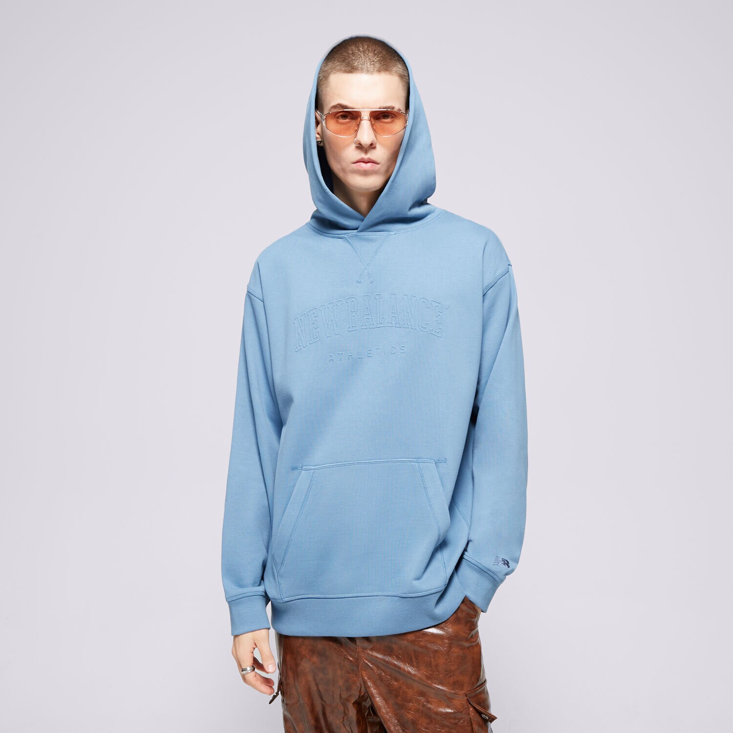 Moški pulover NEW BALANCE JOPICA S KAPUCO GRAPHIC HOODIE BETTER MT43500HEB modra