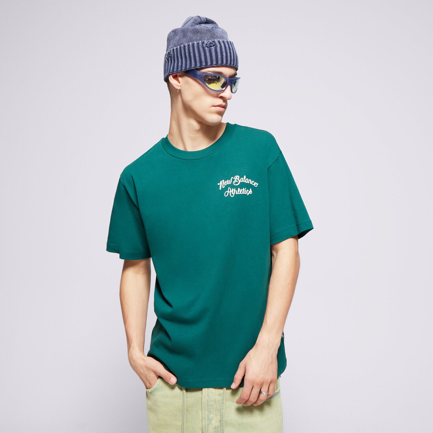 Moška majica s kratkimi rokavi NEW BALANCE T-SHIRT ATHLETICS RELAXED LEAGUE T-SHIRT MT43556MHN zelena