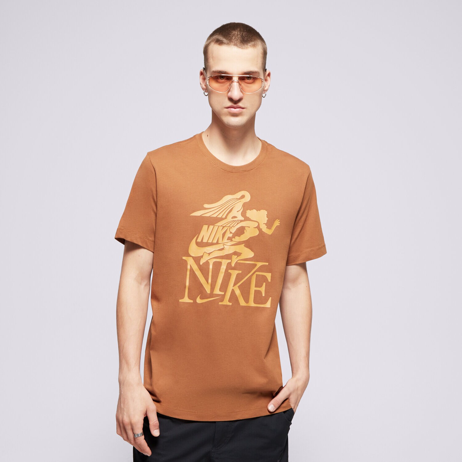 Moška majica s kratkimi rokavi NIKE T-SHIRT M NSW TEE CLUB SSNL LBR FZ7985-281 rjava
