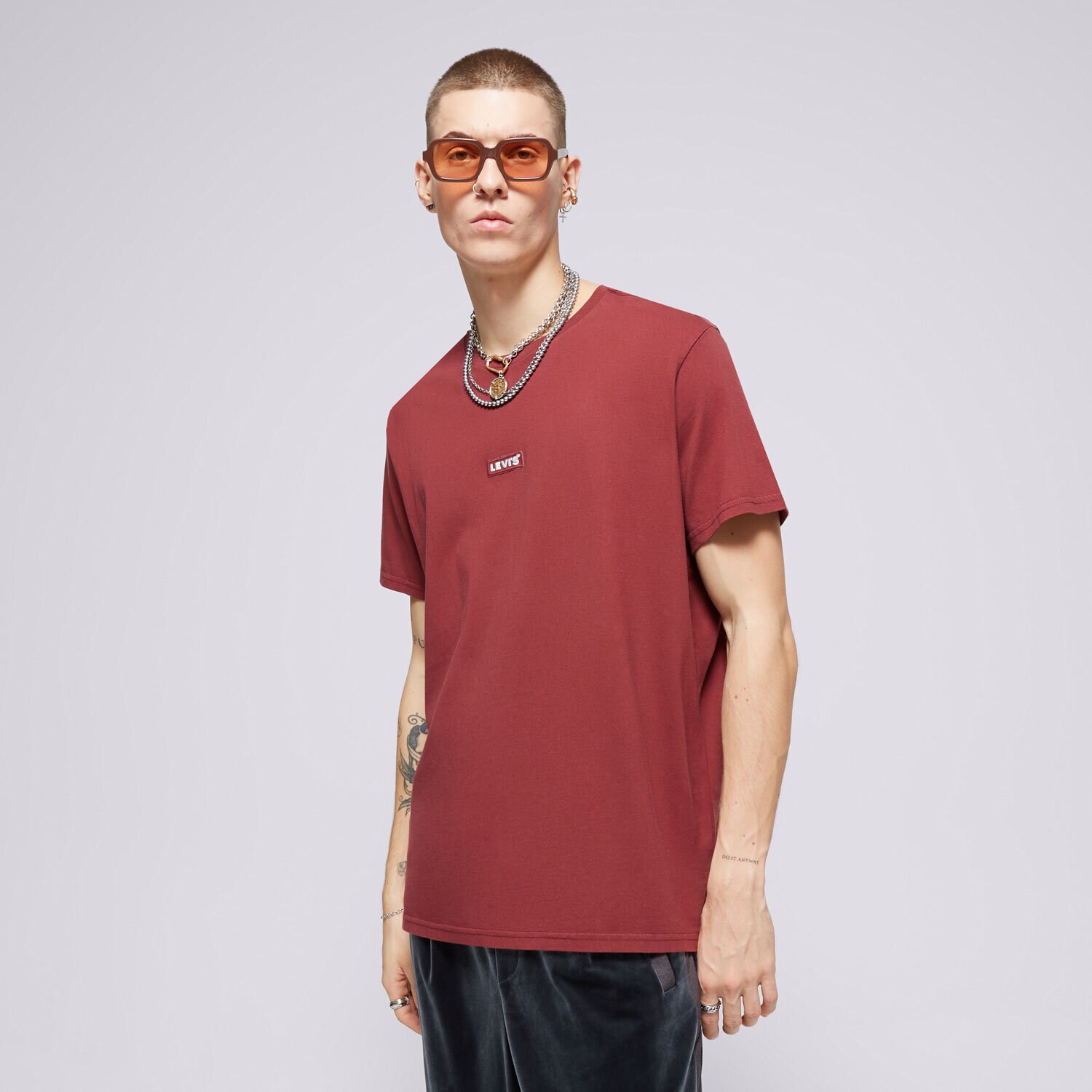 Moška majica s kratkimi rokavi LEVI'S T-SHIRT SS RELAXED BABY TAB T NEUTRALS 79554-0098 bordo