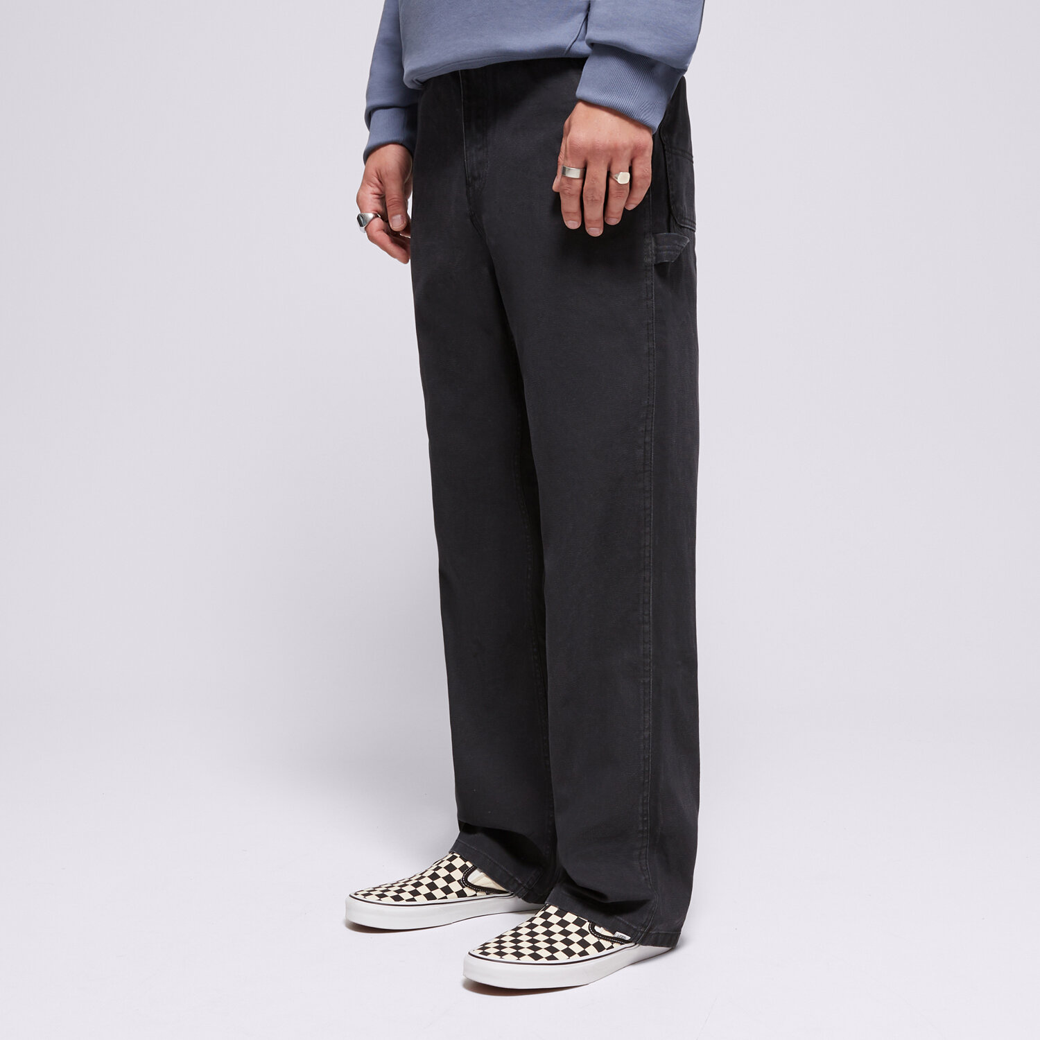 Moški hlače VANS HLAČE DRILL CHORE CARPENTER VINTAGE WASH PANT VN000HAQBLK črna