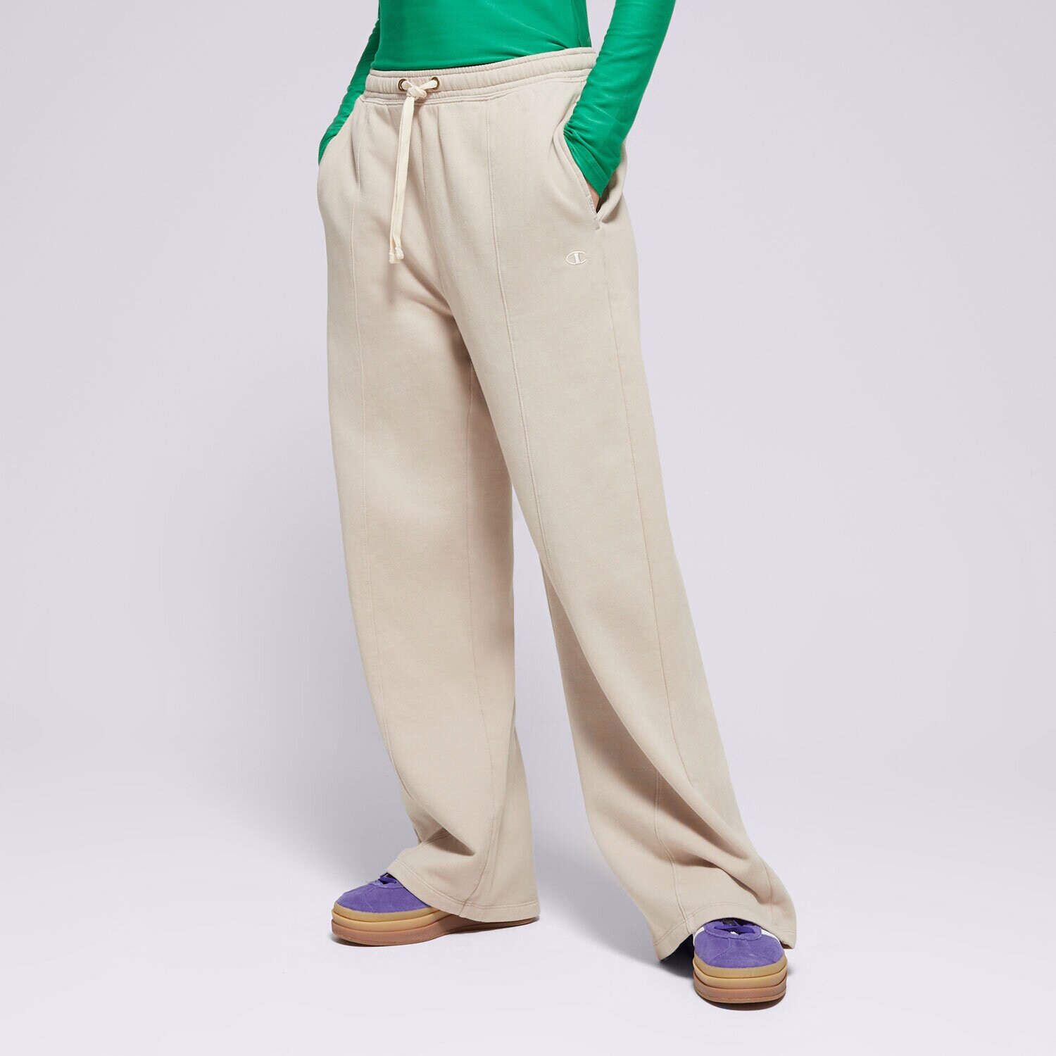 Ženske hlače CHAMPION HLAČE WIDE LEG PANTS 117638MS016 bež